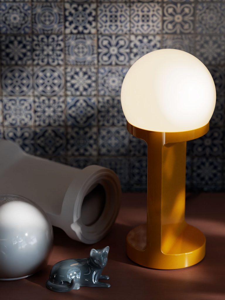 HABEA yellow ceramic table lamp