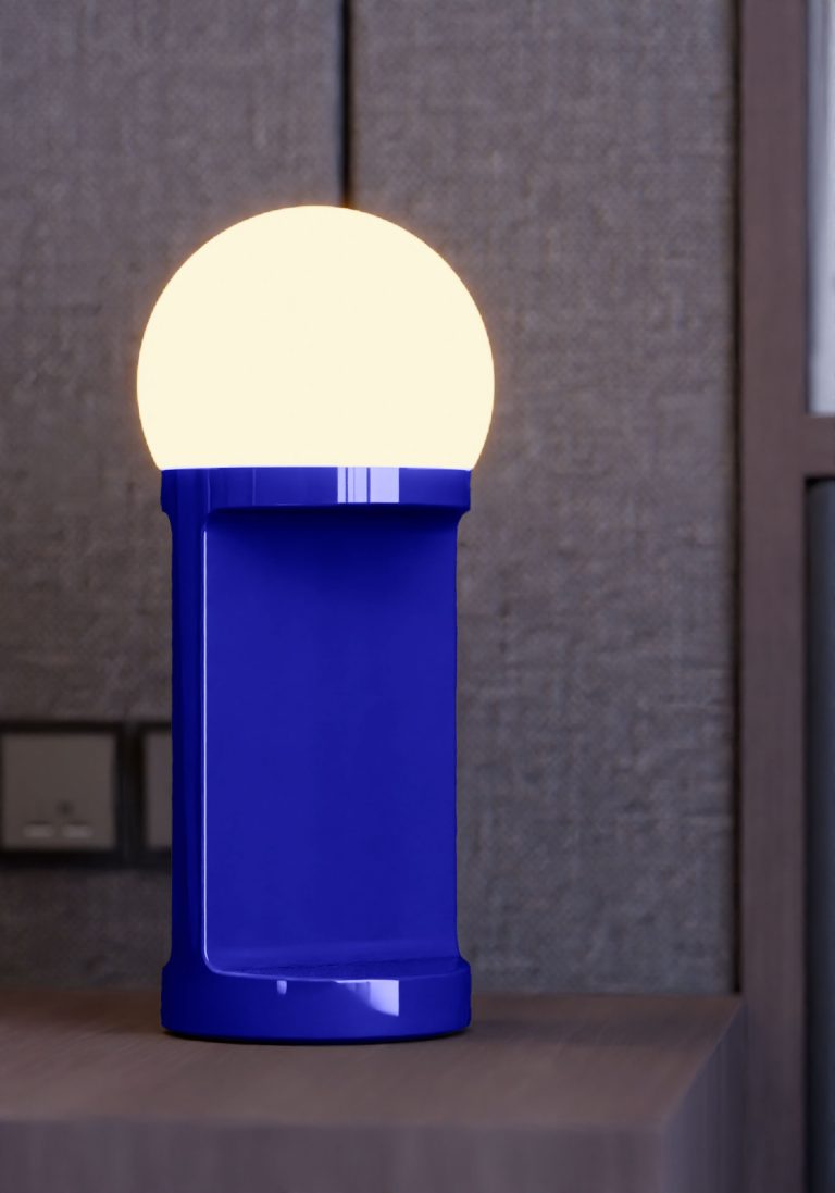 HABEA cobalt ceramic table lamp
