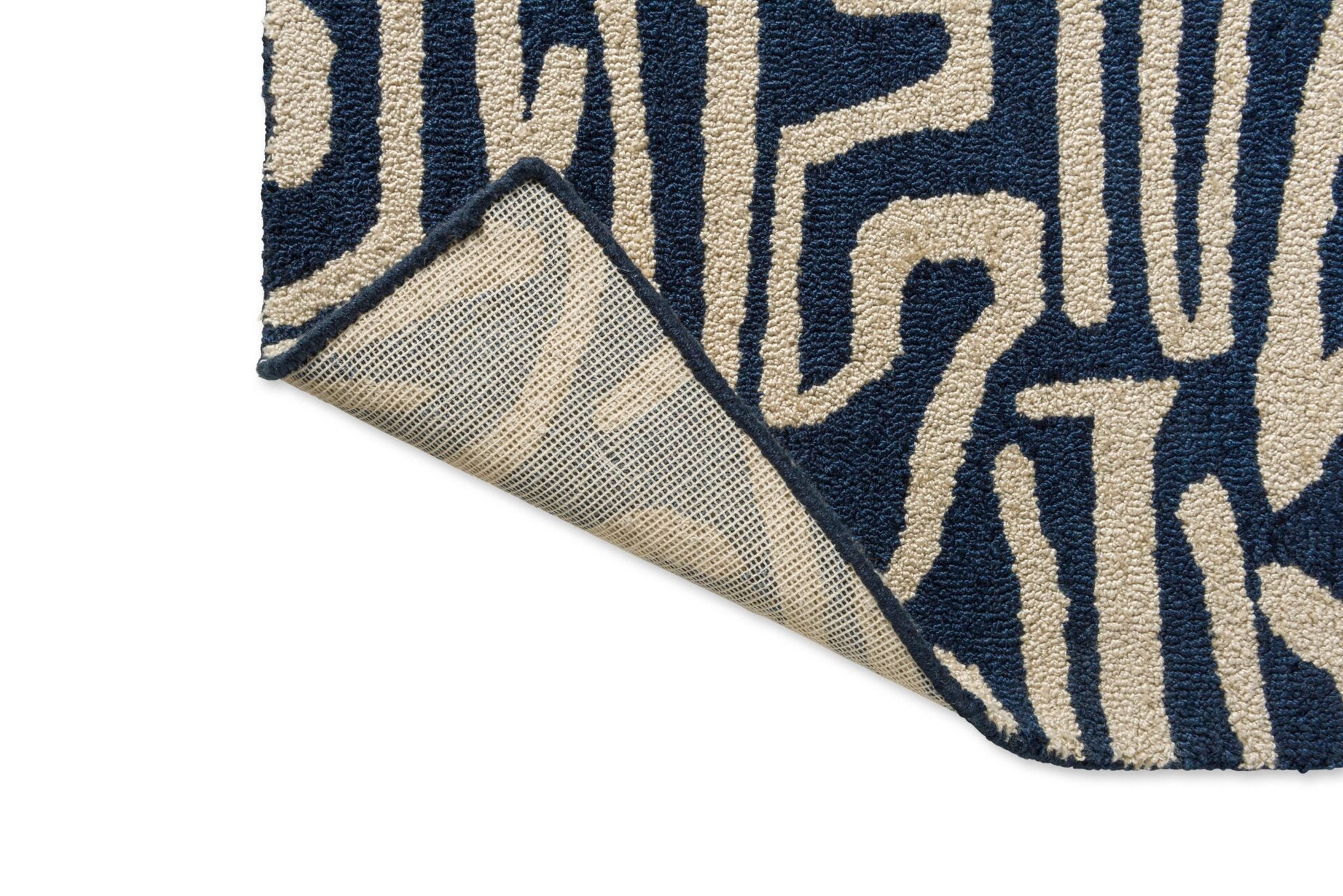 Melodic beige and navy blue rug