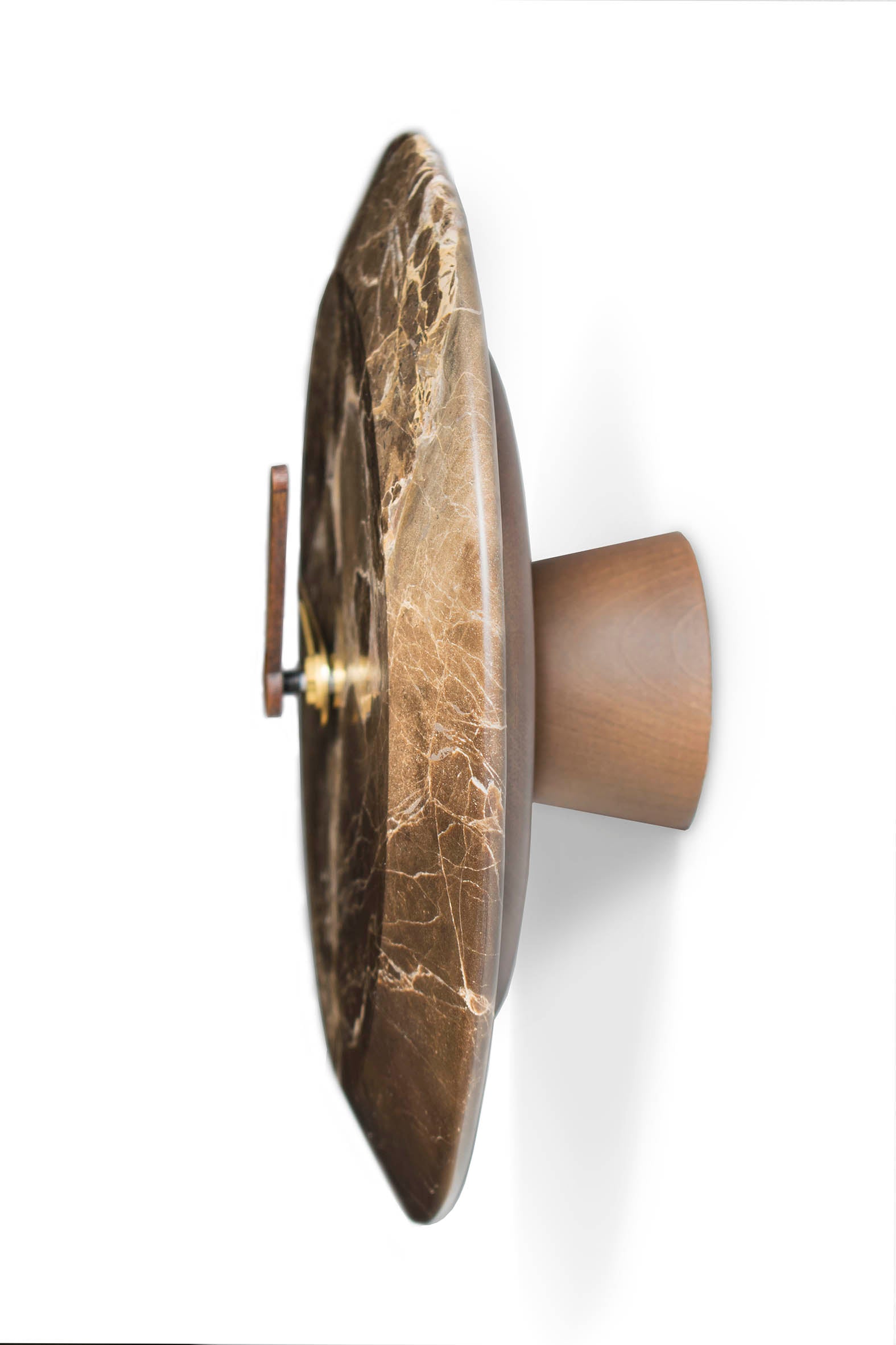 Wanduhr BARI brauner Marmor