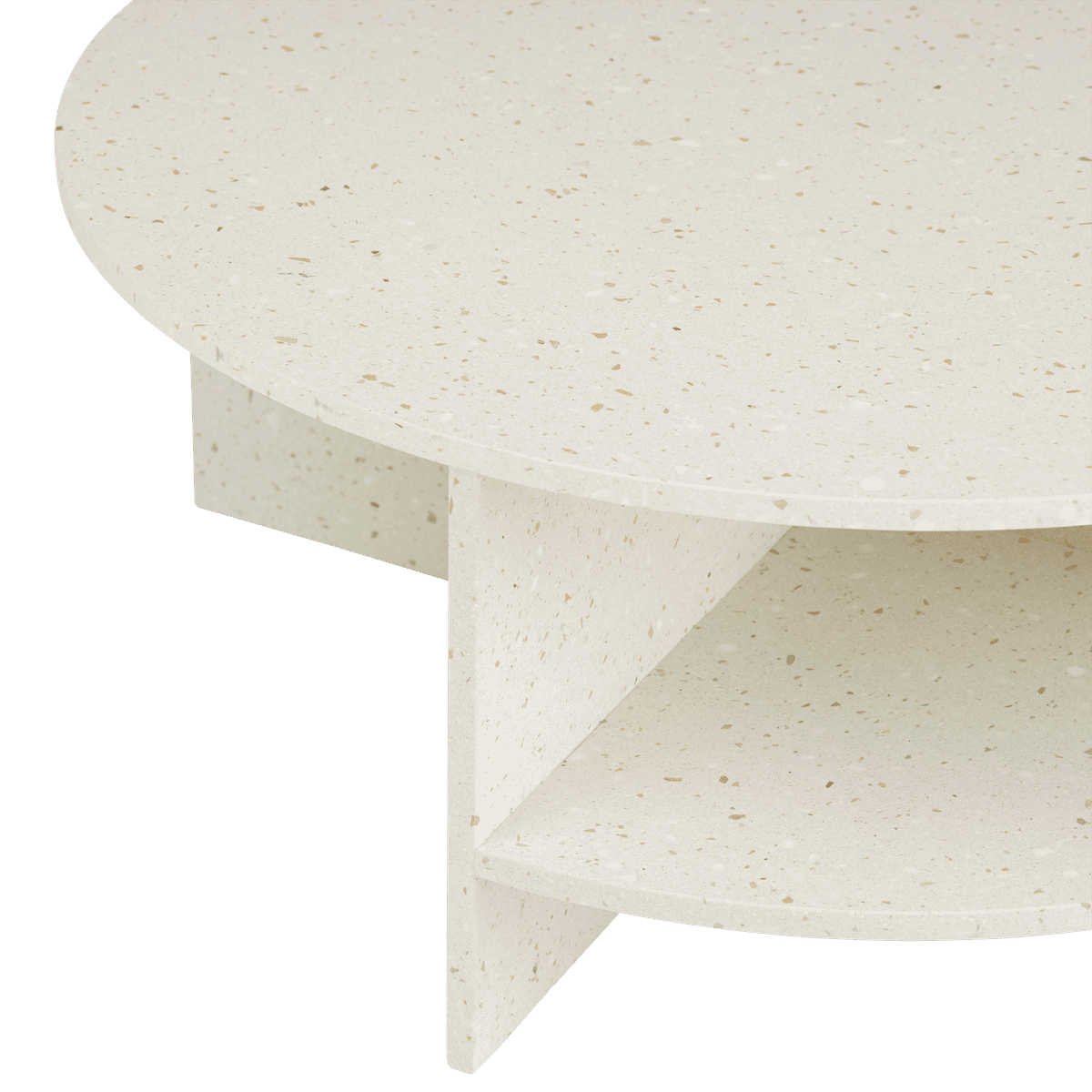 Couchtisch für den Außenbereich HALVES gebrochenes weißes Terrazzo