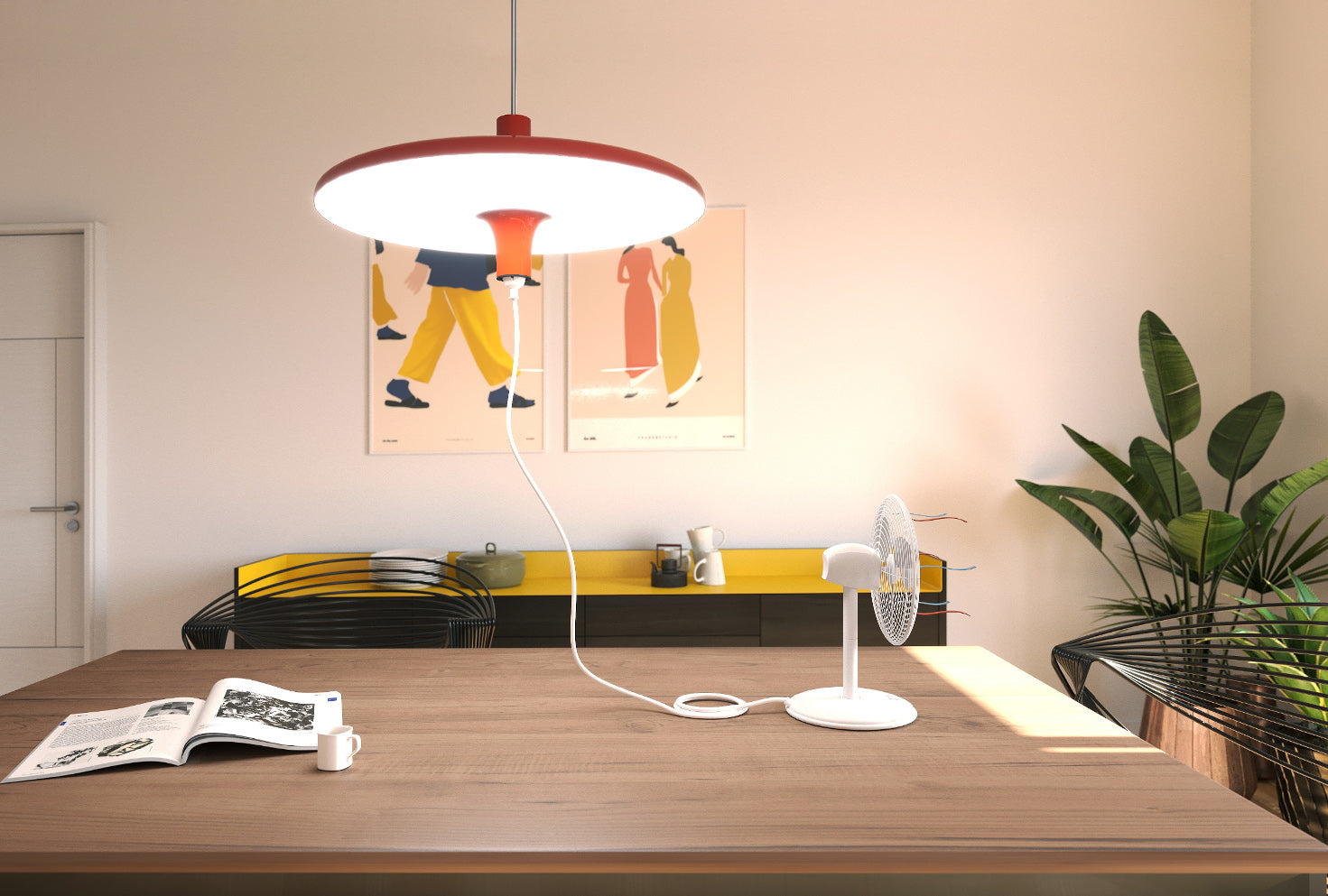 AVRO pendant lamp in glossy orange