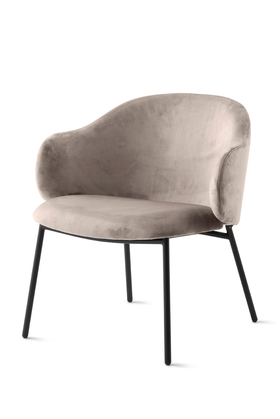 Sessel HOLLY gepolstert mit schwarzem Gestell