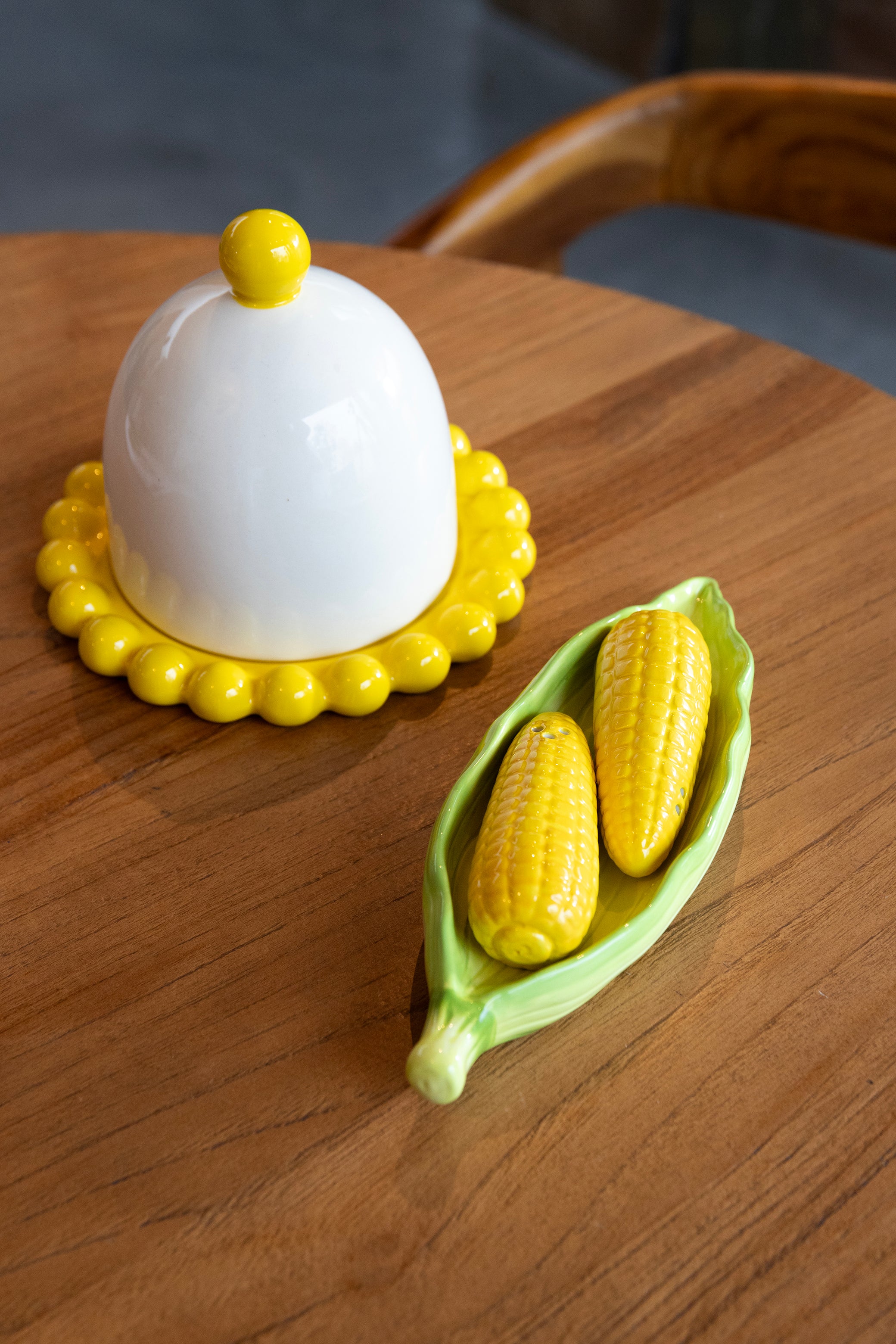 Salz- und Pfefferstreuer CORN gelb mit grün