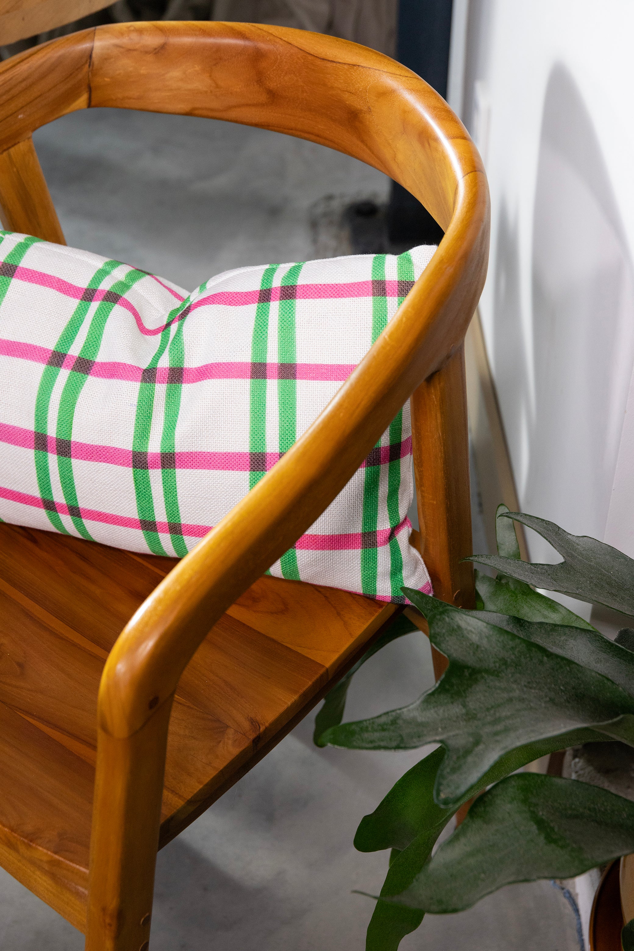 Cushion Cover CLASH White with Pink and Green