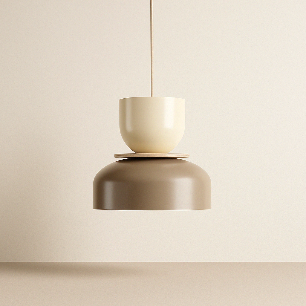 Hanging lamp for cream with beige