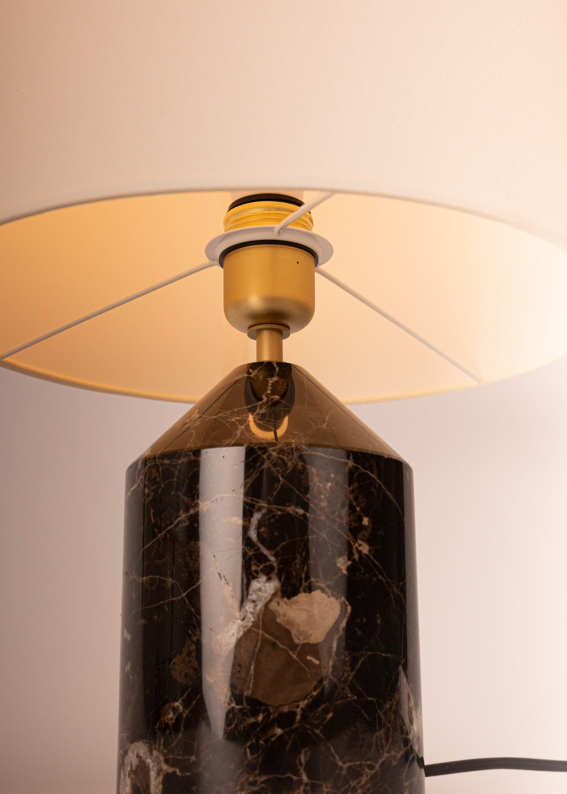 Table lamp JOSEF brown marble