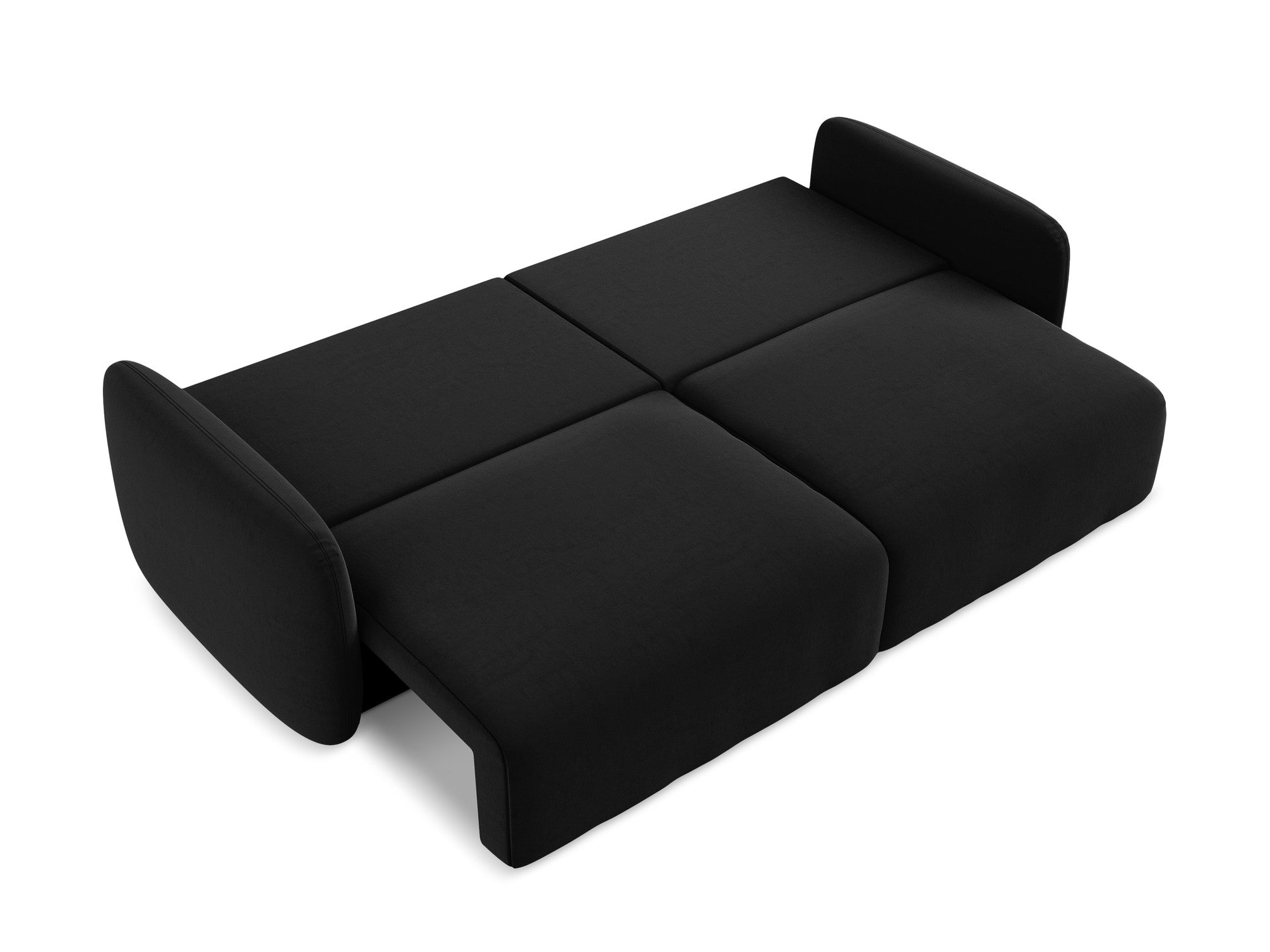 Velvet 3-Seater Sofa with Sleeping Function KALENA Black