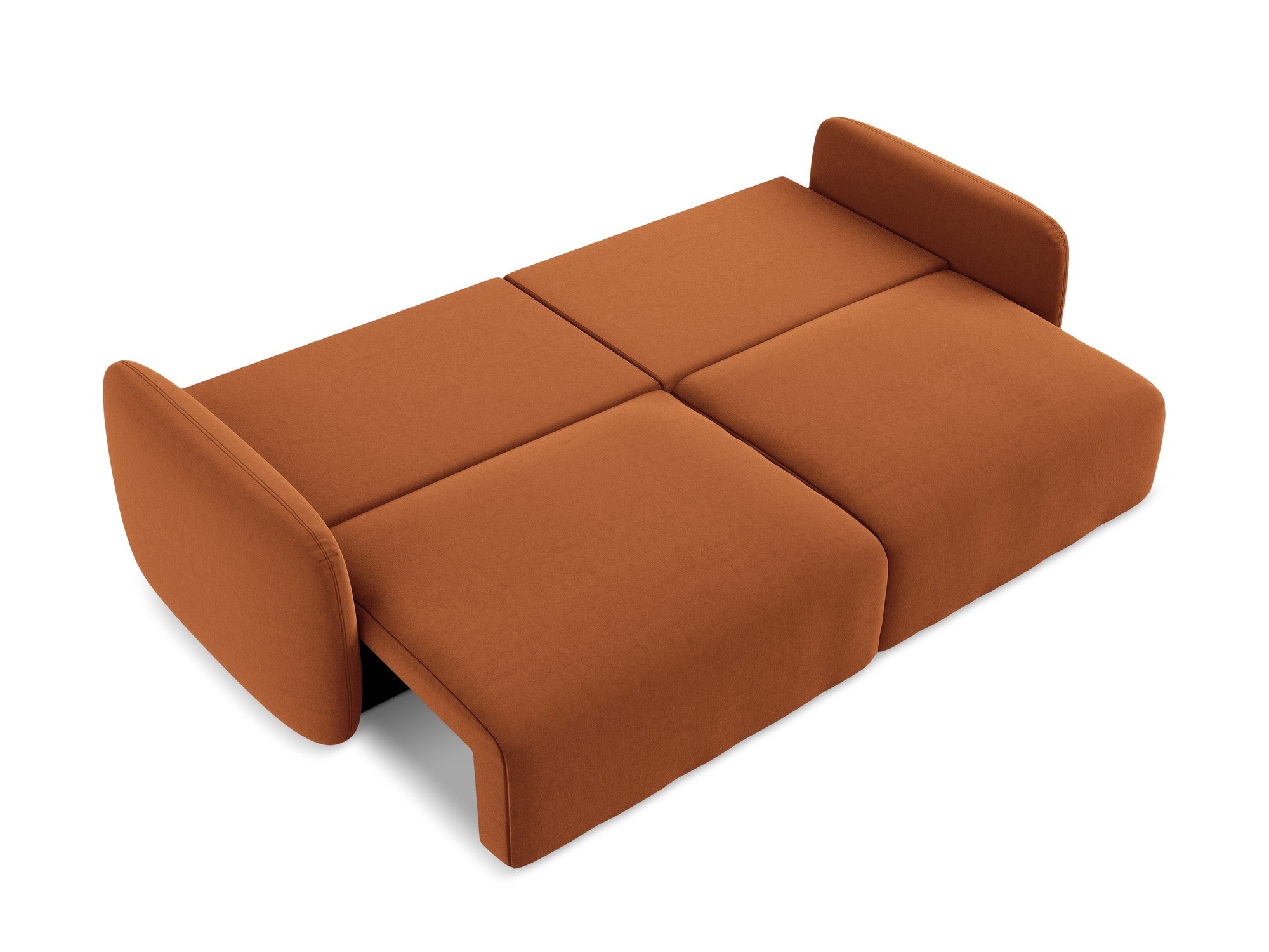 Velvet 3-Seater Sofa with Sleeping Function KALENA Terracotta