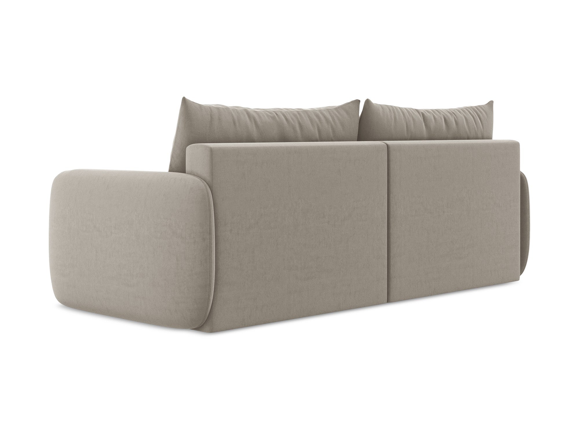 Taupe 3-Seater Velvet Sofa with Sleeping Function KALENA