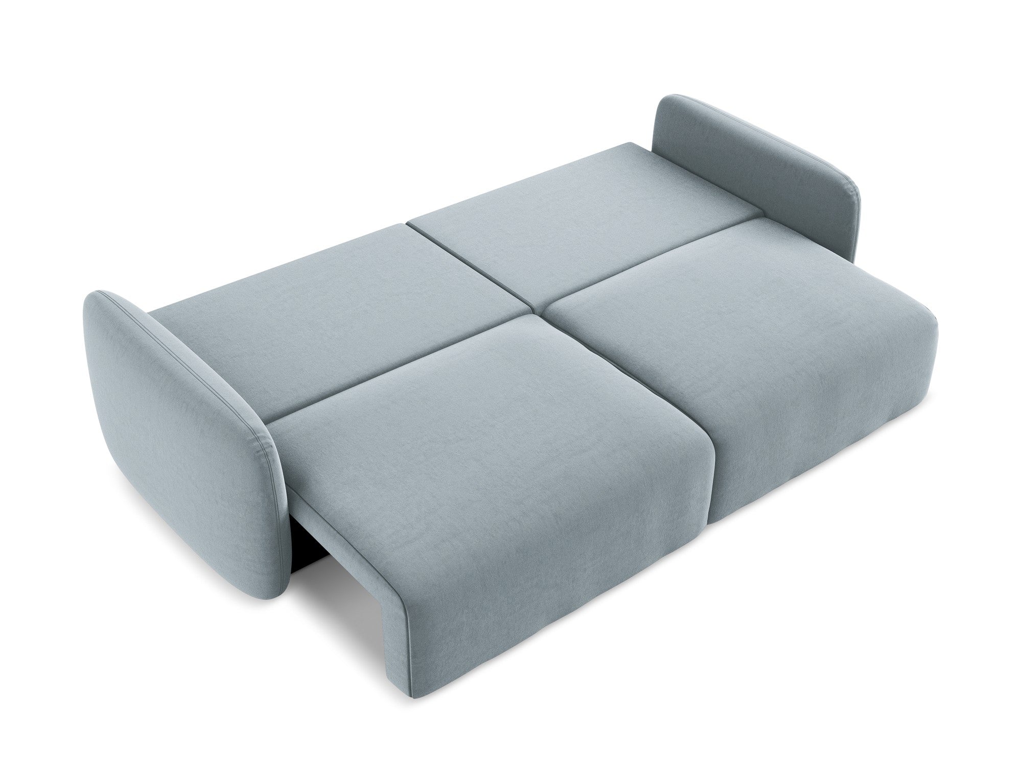 Velvet 3-Seater Sofa with Sleeping Function KALENA Light Blue