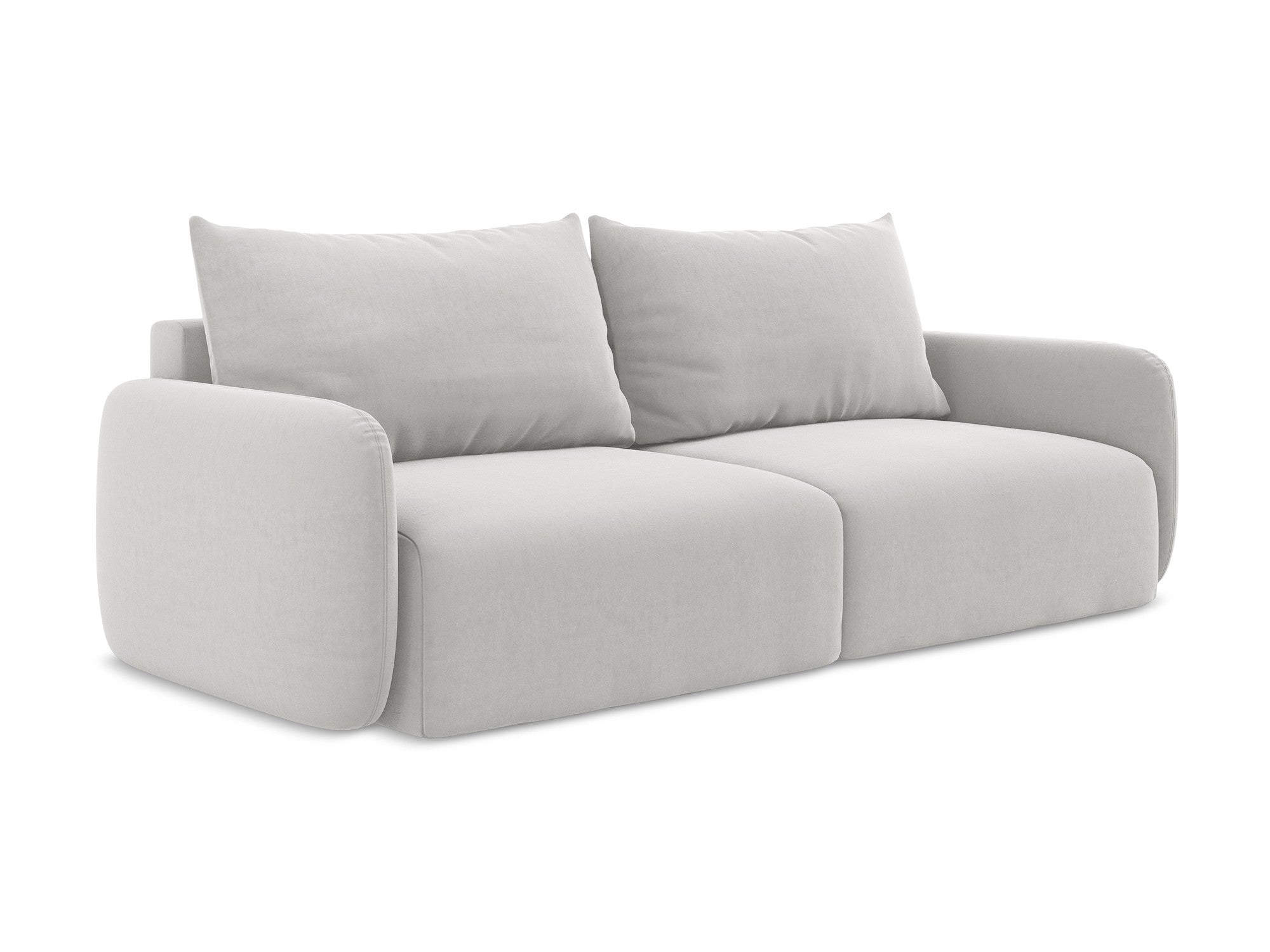 Sofa aus Samt für 3 Personen mit Schlaf-Funktion KALENA silber