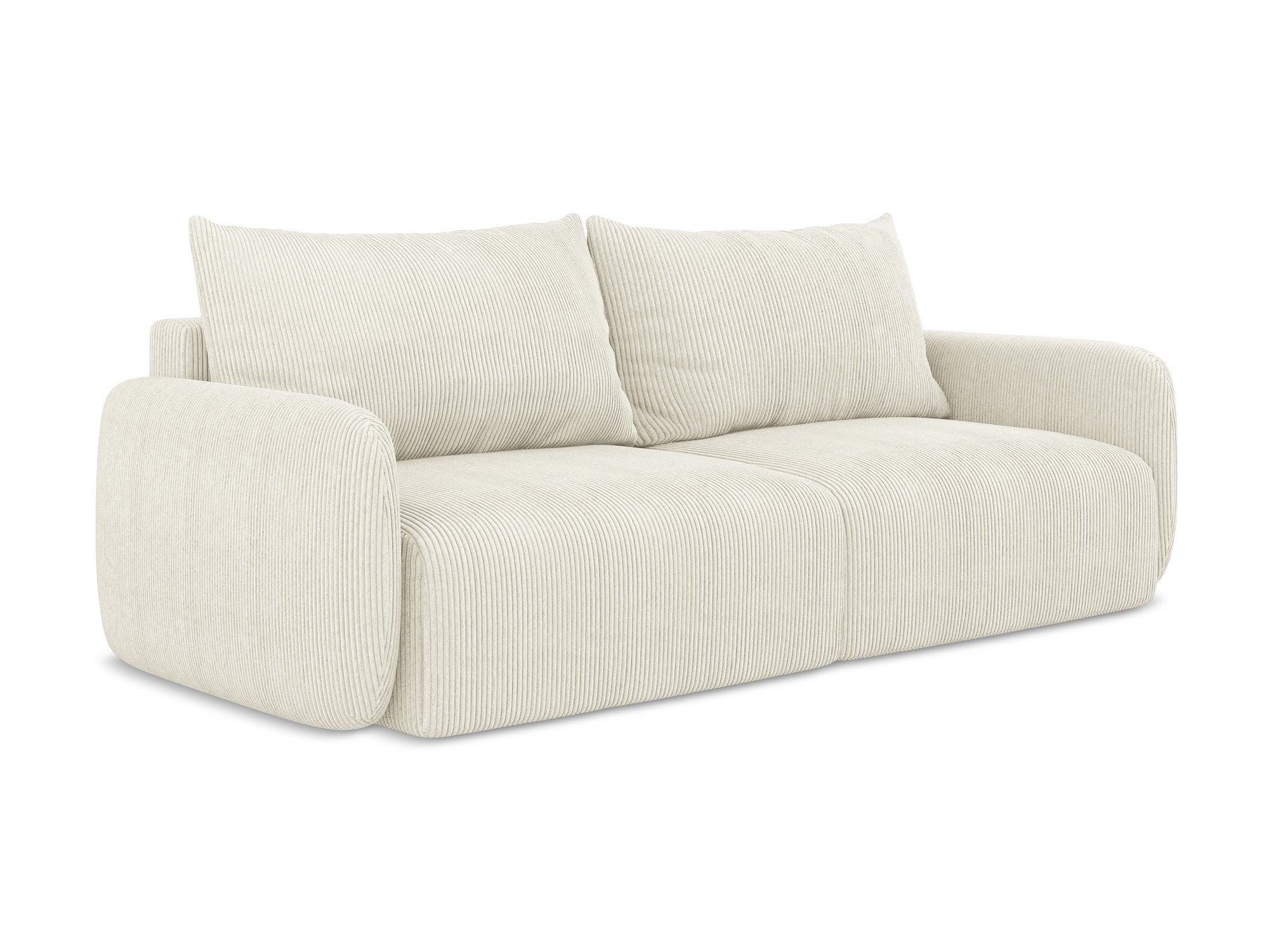 Sofa für 3 Personen mit Schlaf-Funktion KALENA hellbeige Cord