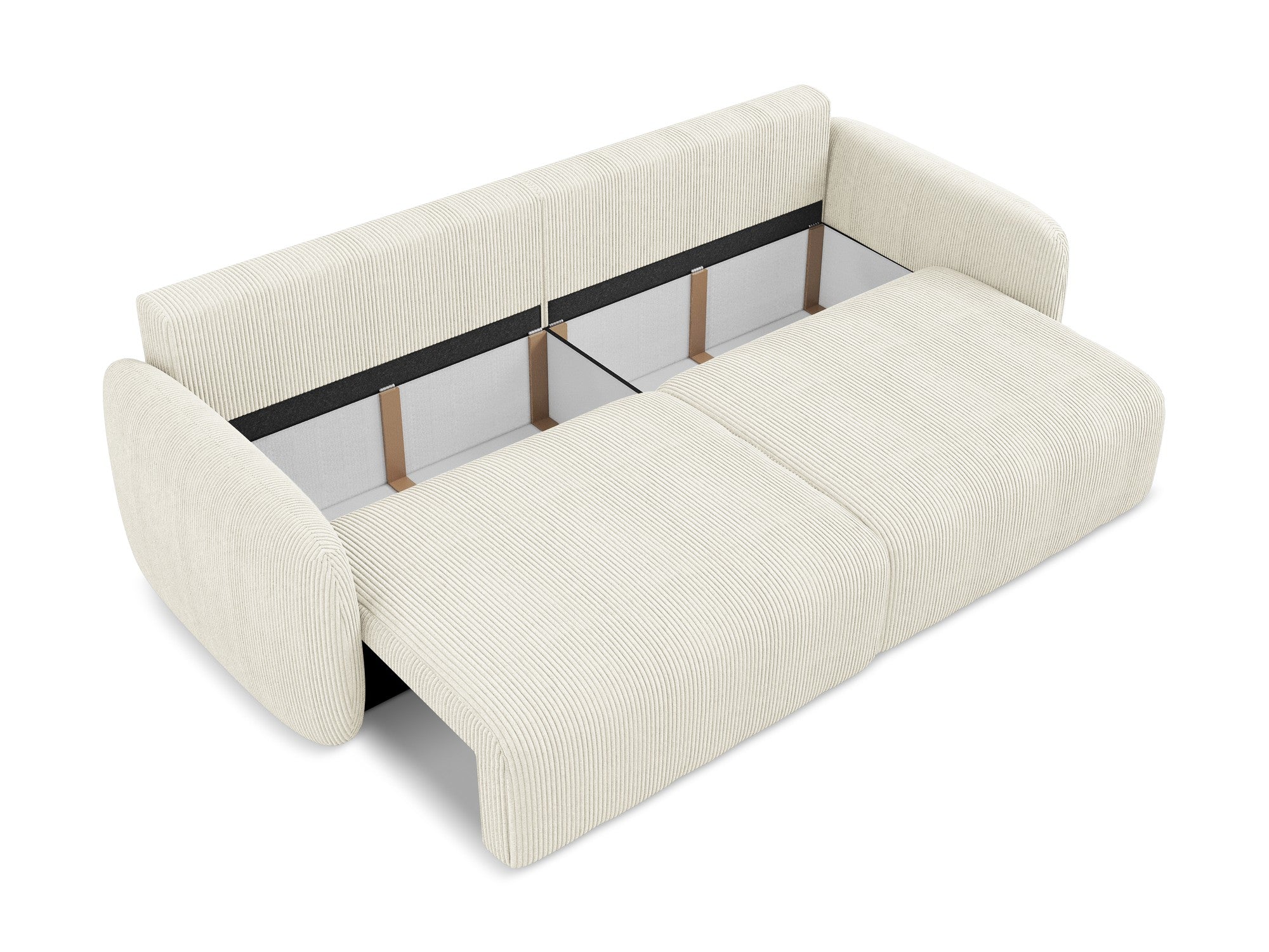 Sofa für 3 Personen mit Schlaf-Funktion KALENA hellbeige Cord