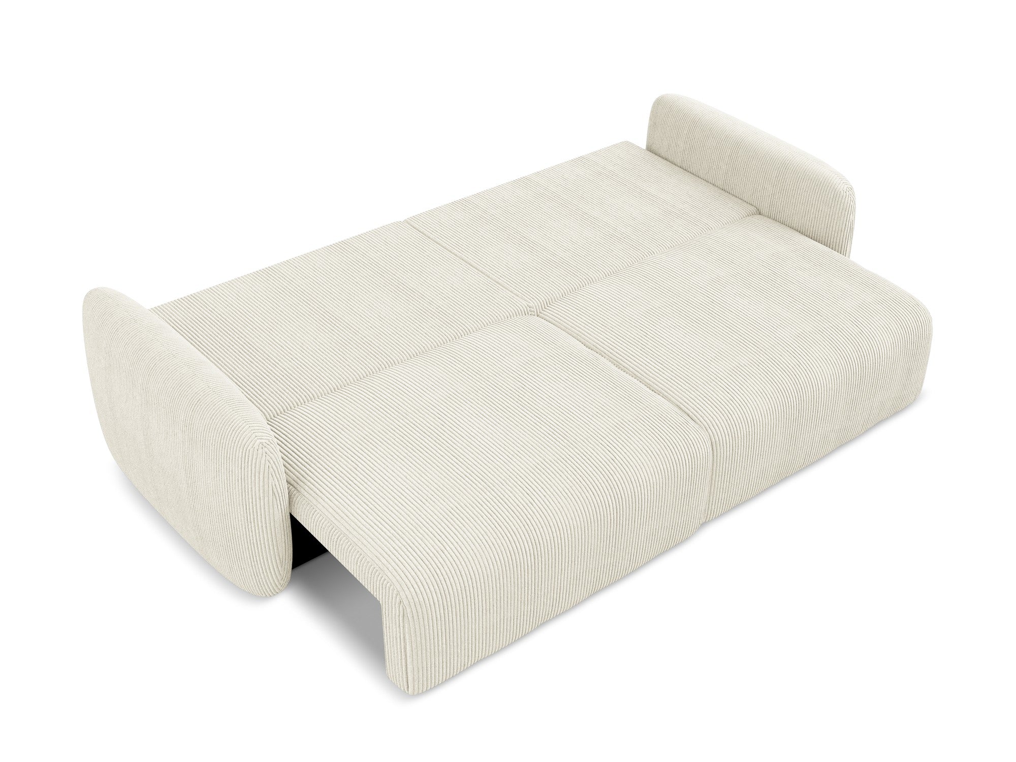 Sofa für 3 Personen mit Schlaf-Funktion KALENA hellbeige Cord