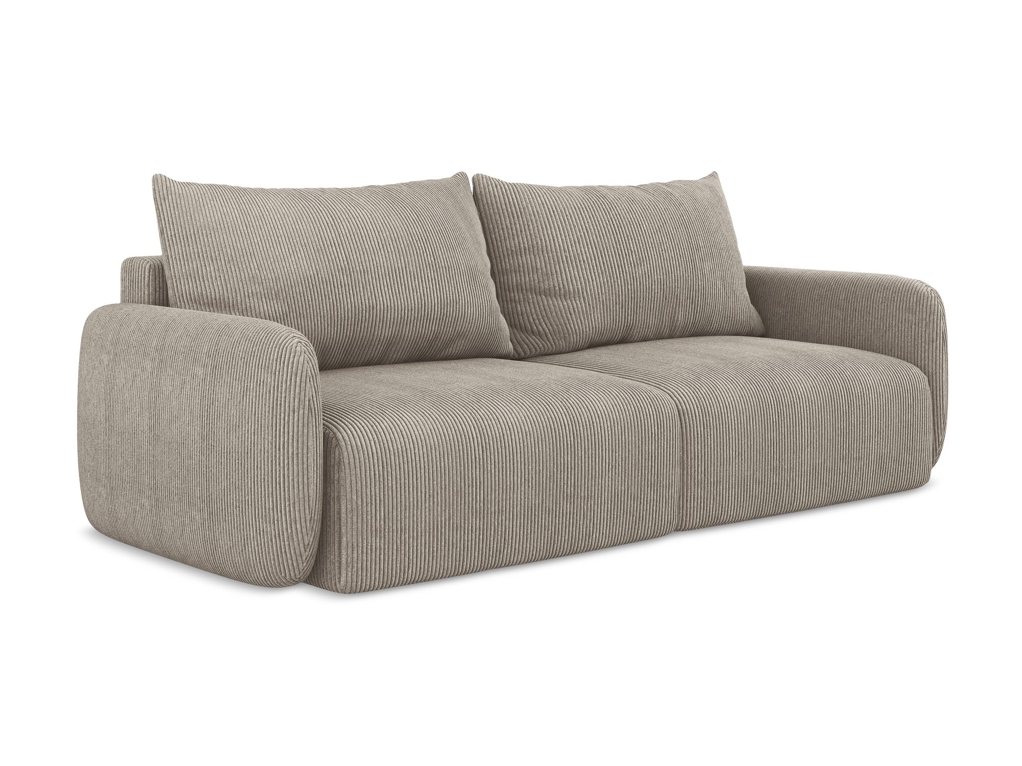 Sofa für 3 Personen mit Schlaf-Funktion KALENA dunkelbeige Cord