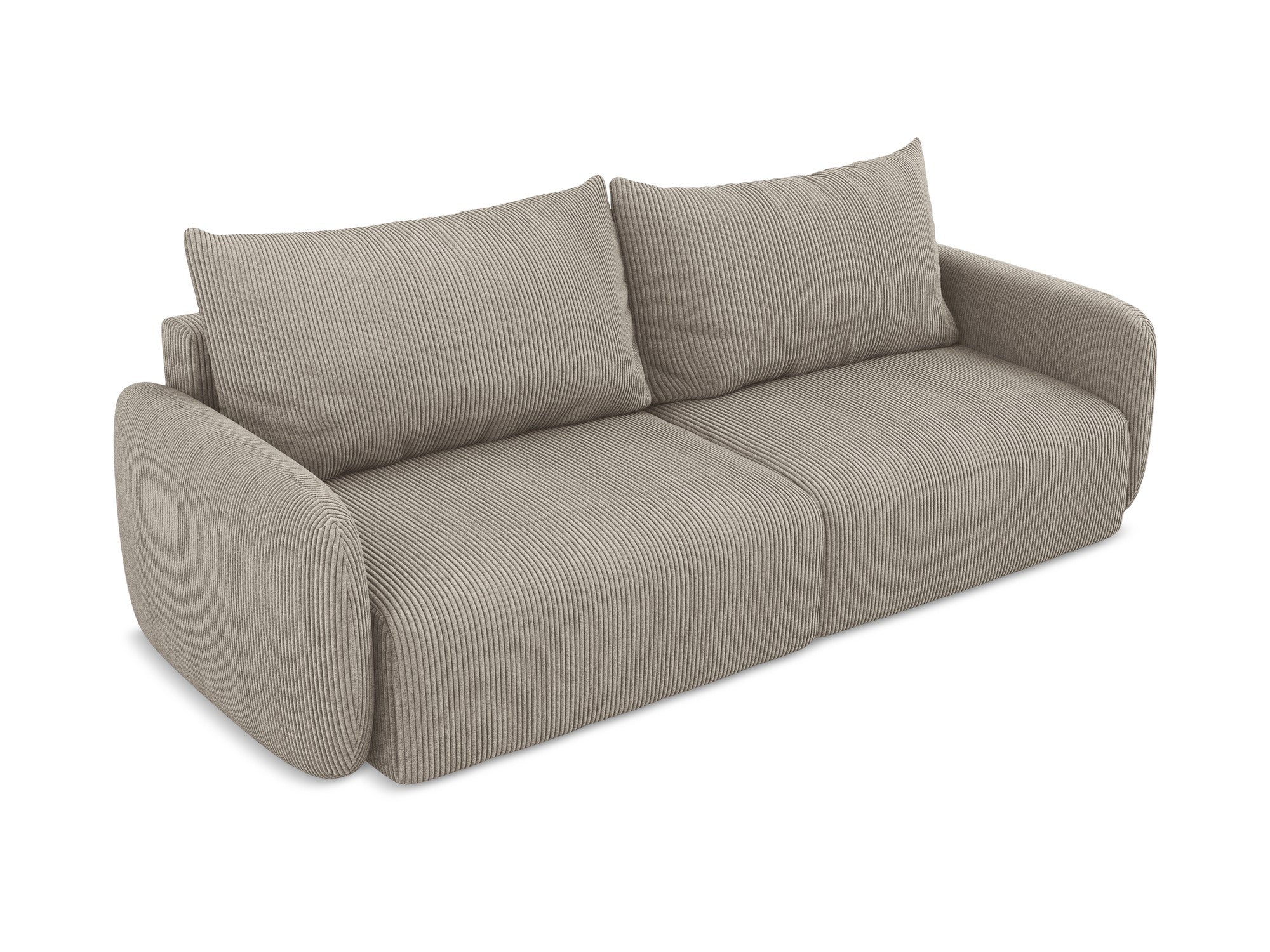 Sofa für 3 Personen mit Schlaf-Funktion KALENA dunkelbeige Cord