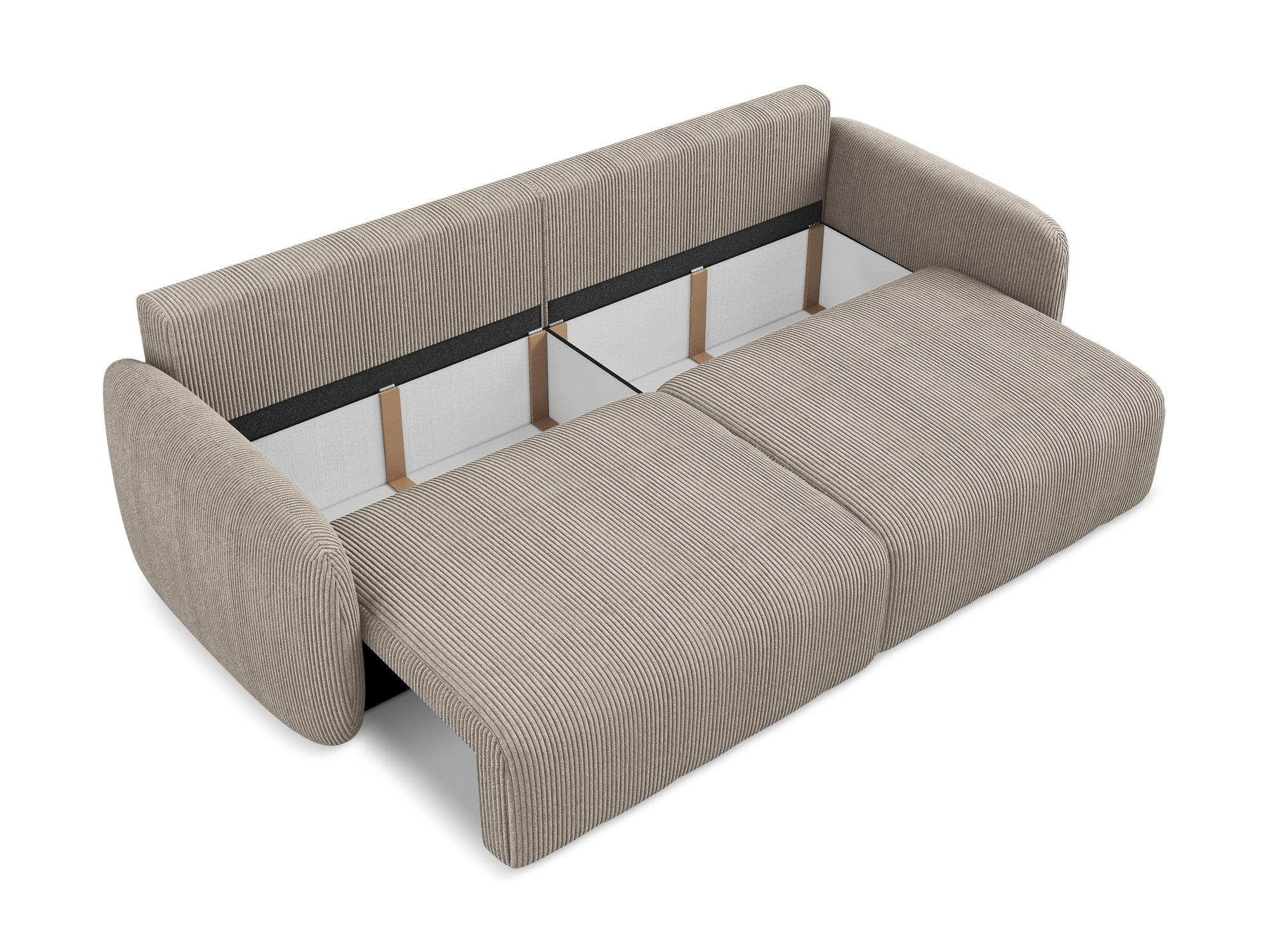 Sofa für 3 Personen mit Schlaf-Funktion KALENA dunkelbeige Cord