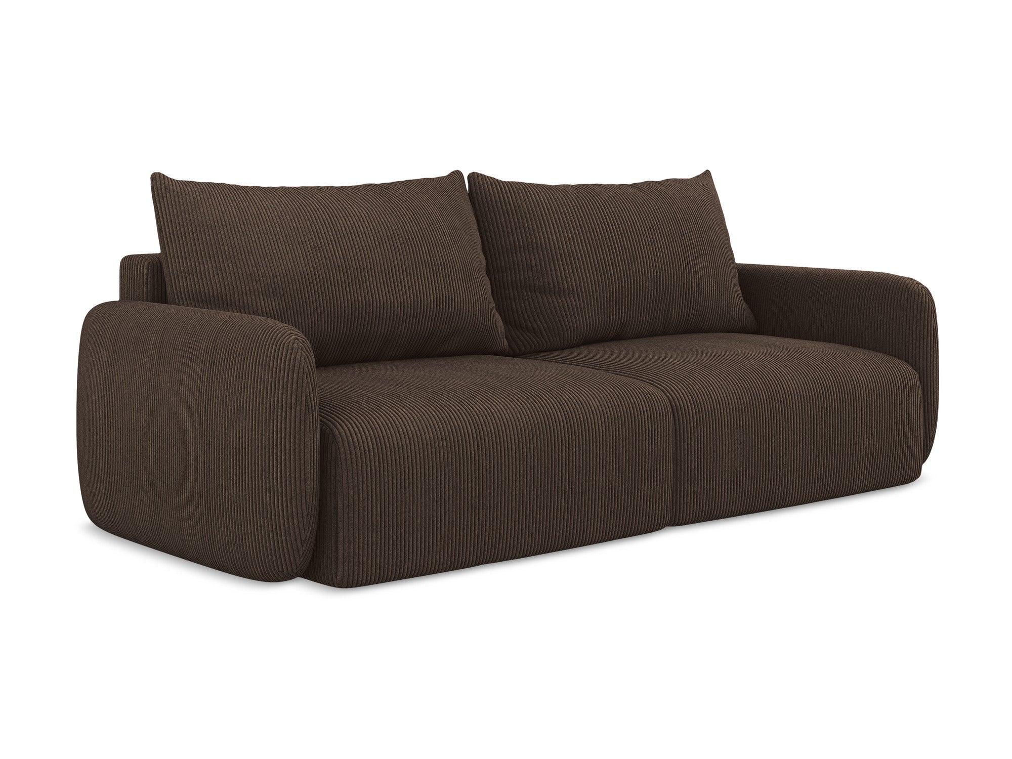 Sofa für 3 Personen mit Schlaf-Funktion KALENA schokoladenbrauner Cord