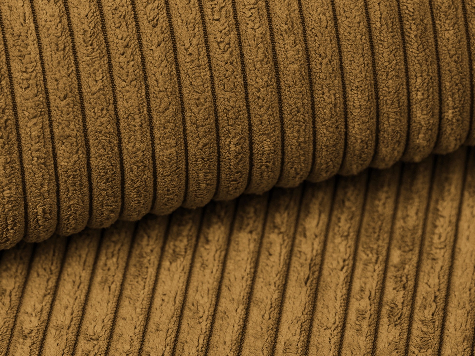 Sofa für 3 Personen mit Schlaf-Funktion KALENA senfgelb Cord