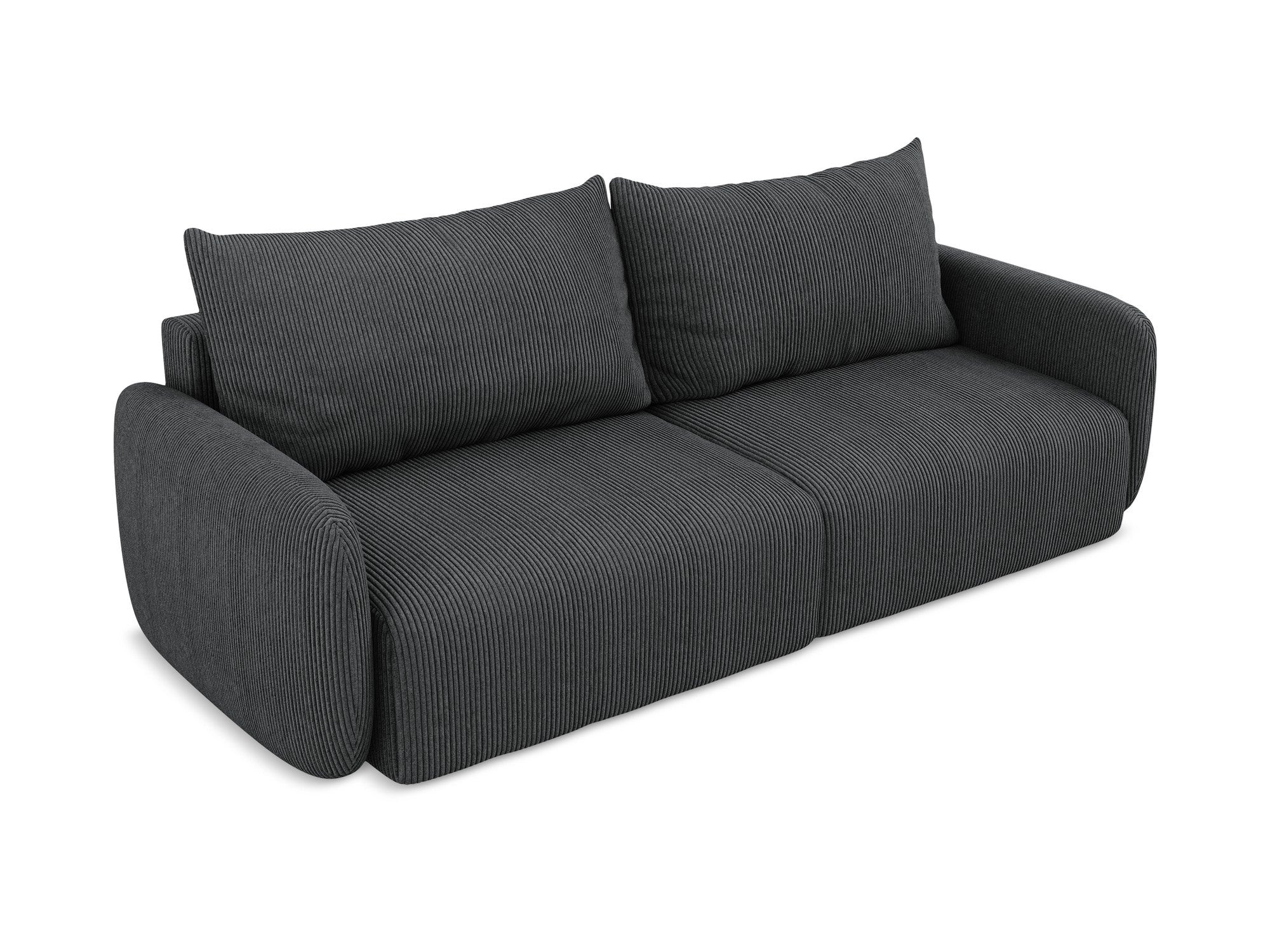 Sofa für 3 Personen mit Schlaf-Funktion KALENA dunkelgrau Cord