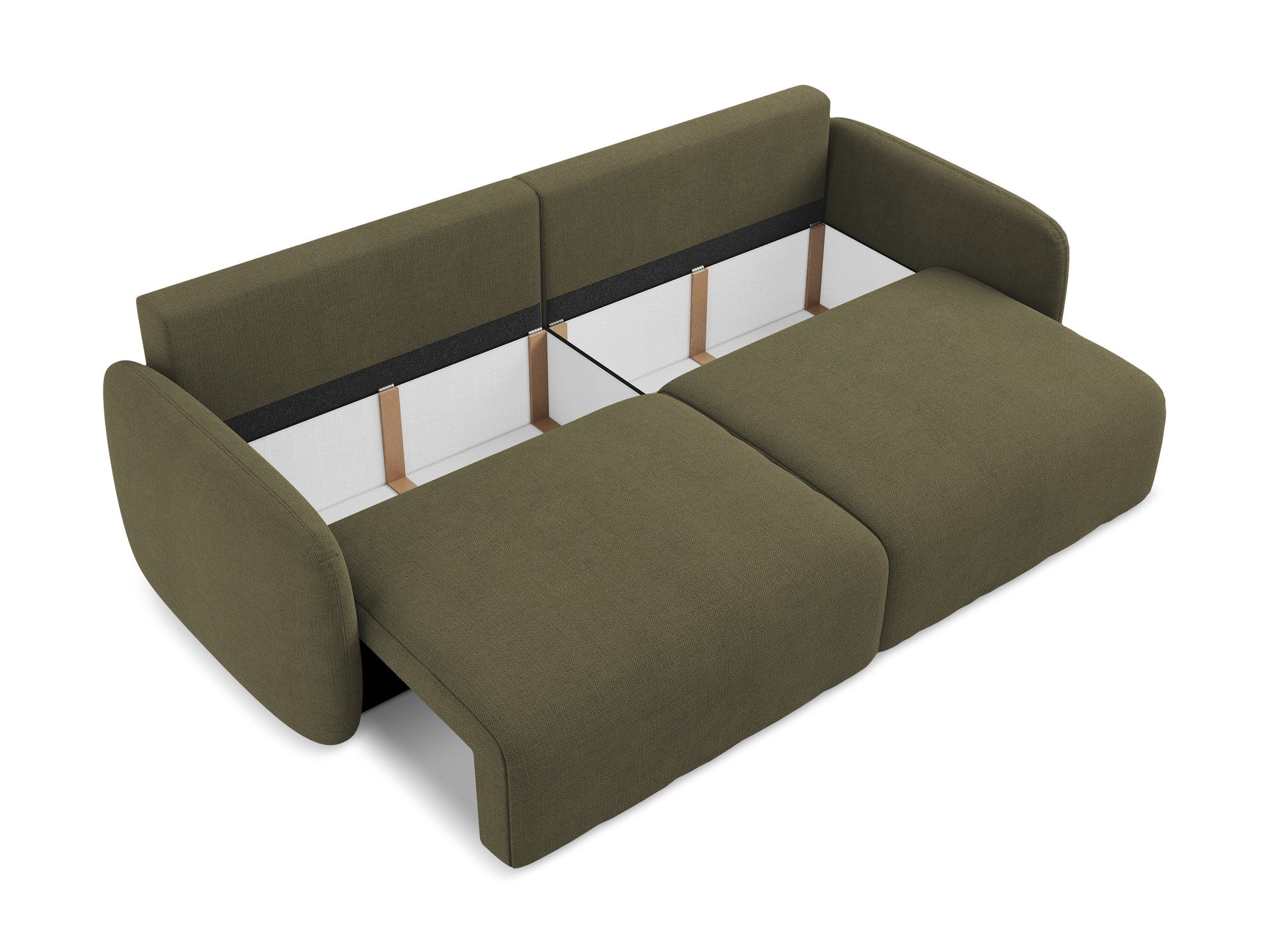 Sofa für 3 Personen mit Schlaf-Funktion KALENA olivgrün
