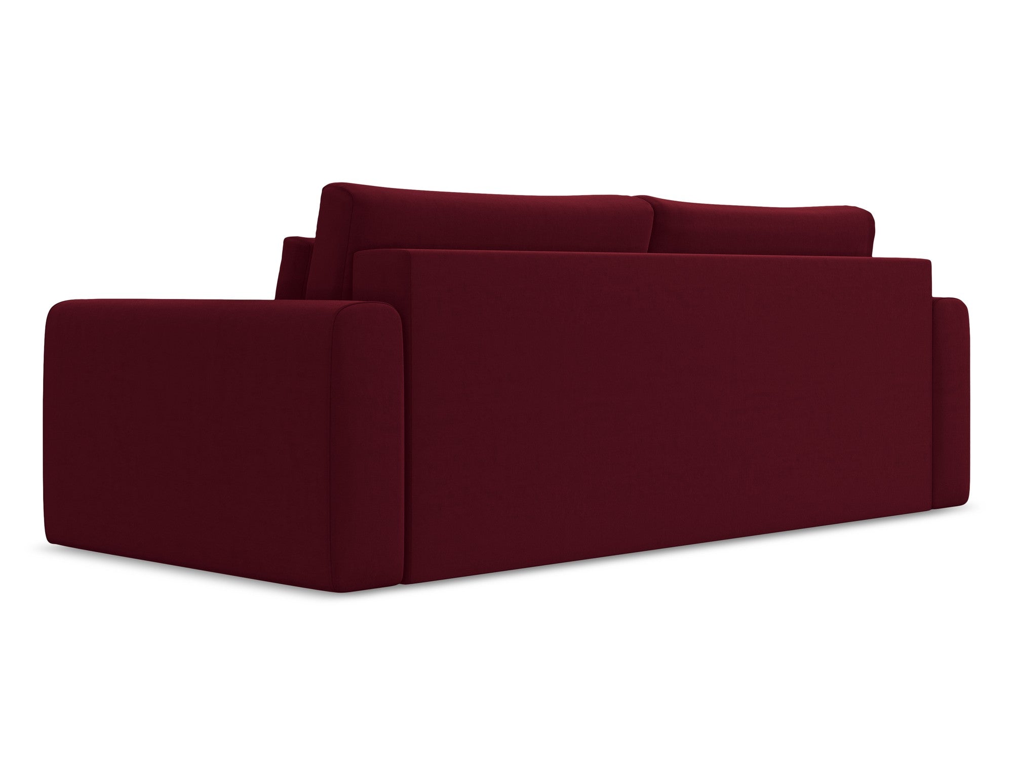 Burgundy 3-Seater Velvet Sofa with Sleeping Function KAPUA