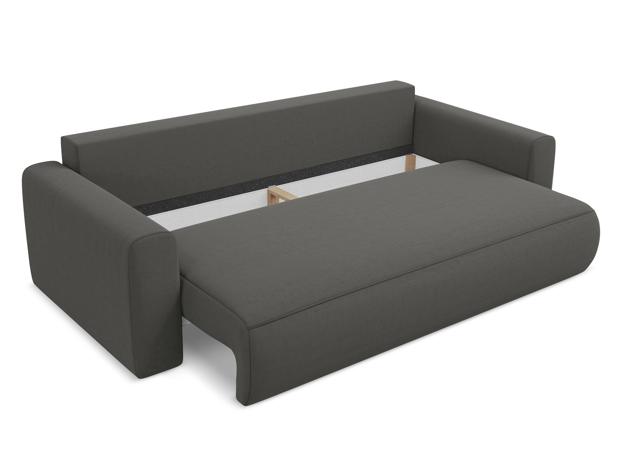 Velvet 3-Seater Sofa with Sleeping Function KAPUA Steel Gray