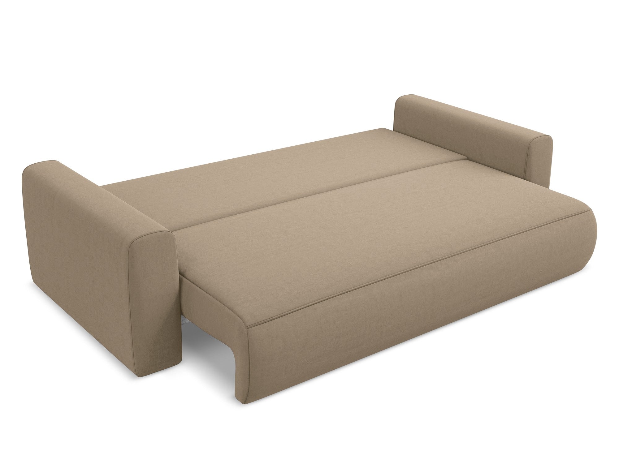 Velvet 3-Seater Sofa with Sleeping Function KAPUA Dark Beige
