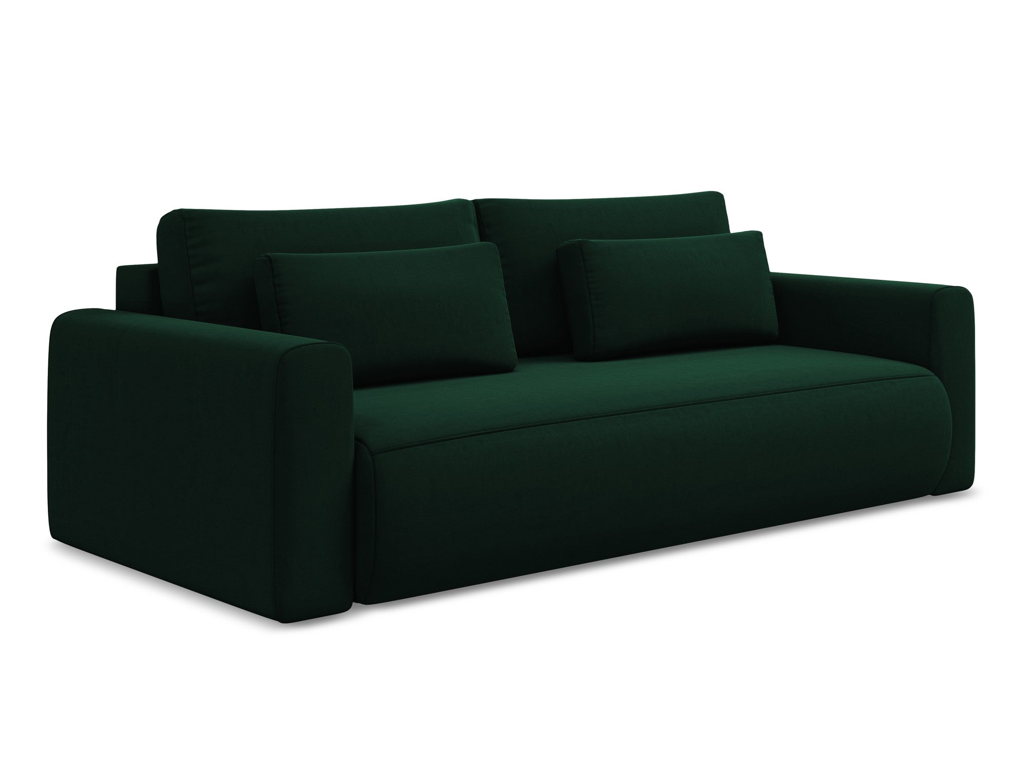 Velvet 3-Seater Sofa with Sleeping Function KAPUA Bottle Green