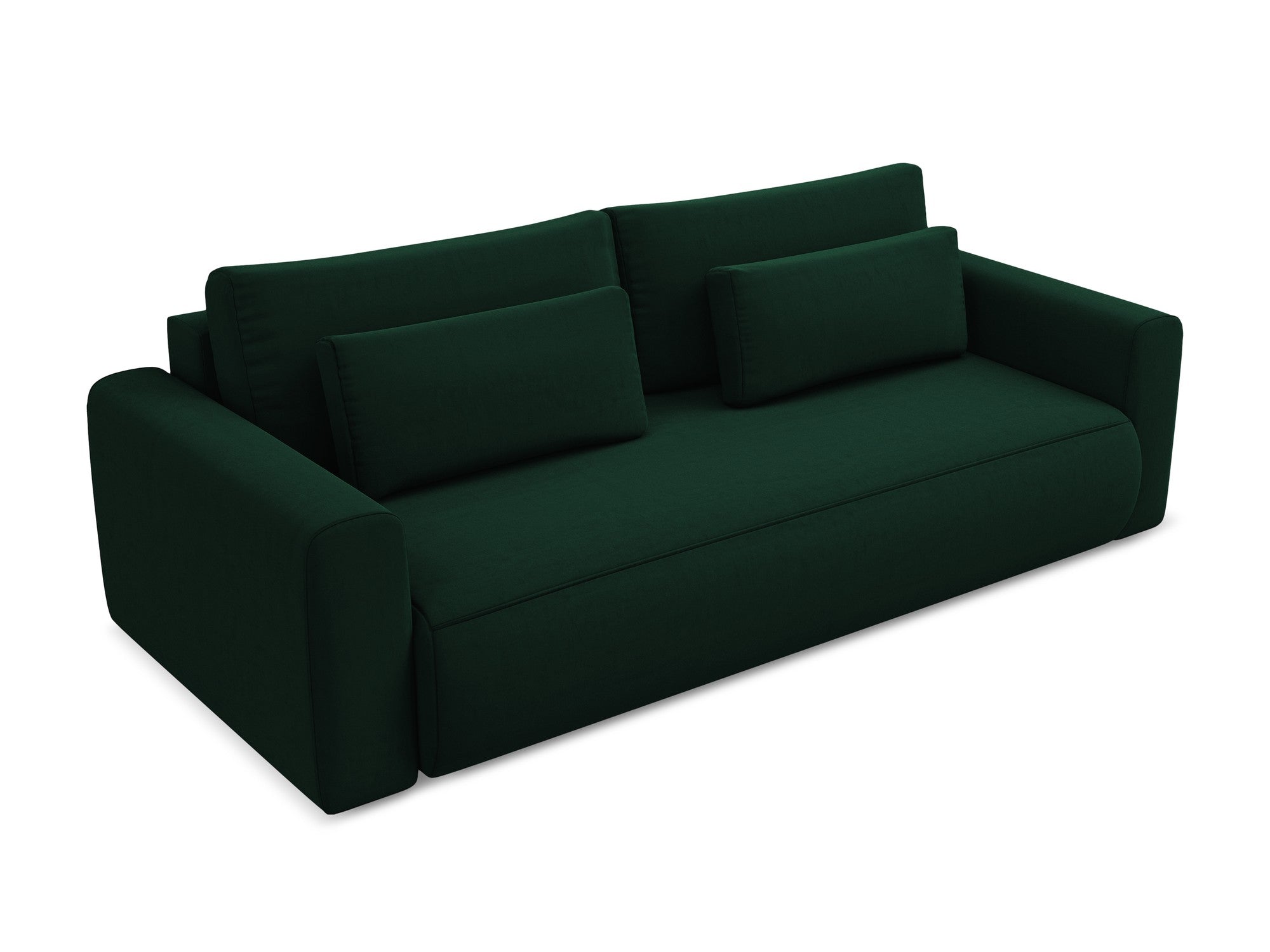 Velvet 3-Seater Sofa with Sleeping Function KAPUA Bottle Green