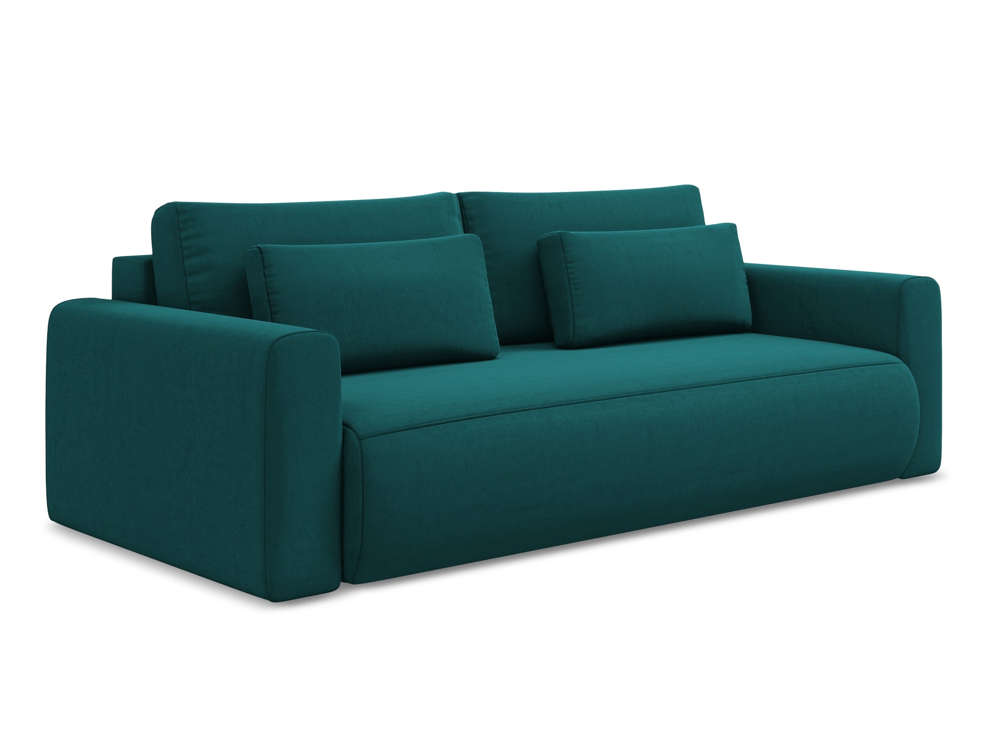 Sofa aus Samt für 3 Personen mit Schlaf-Funktion KAPUA in Meeresfarbe