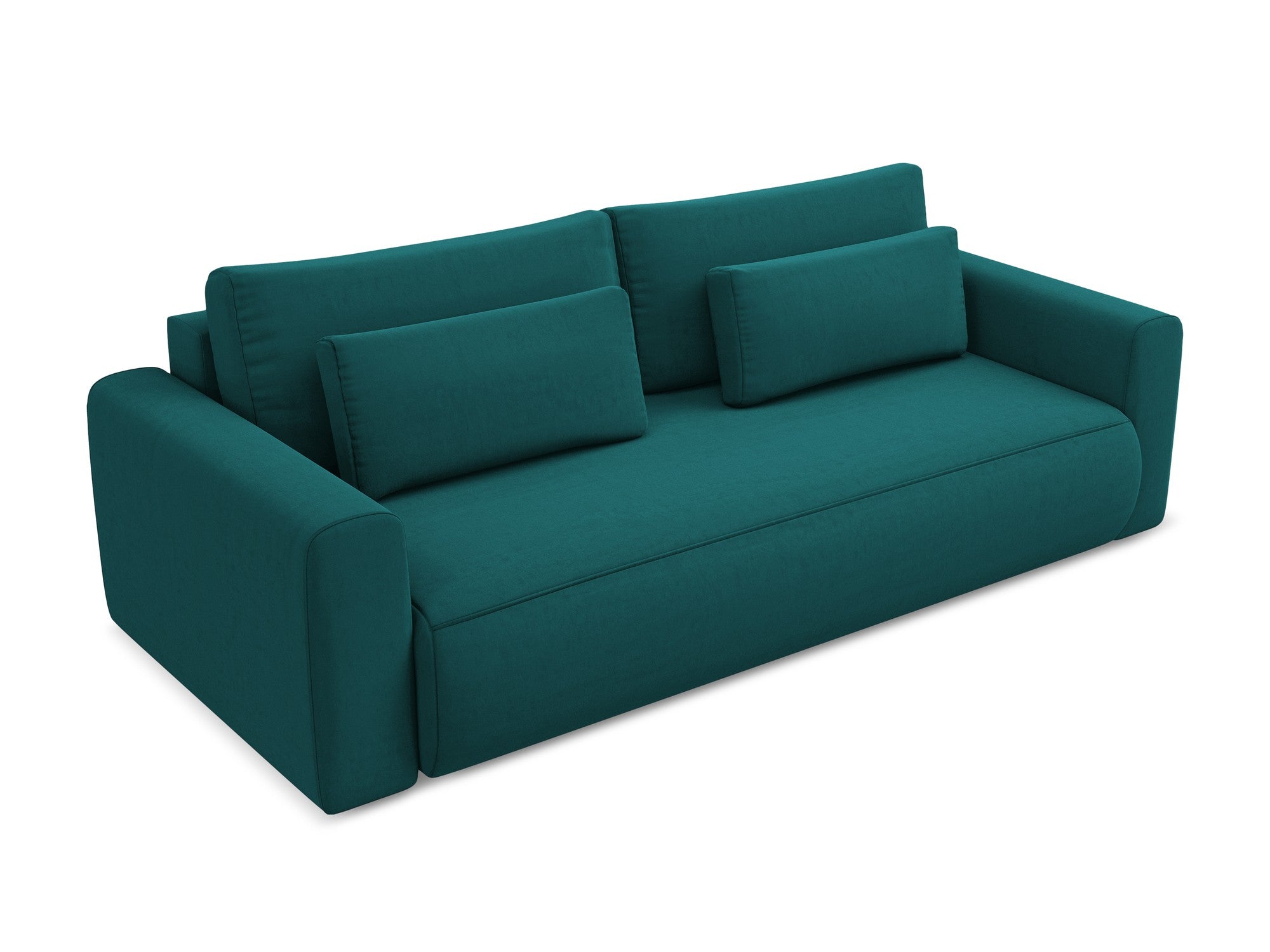Sofa aus Samt für 3 Personen mit Schlaf-Funktion KAPUA in Meeresfarbe