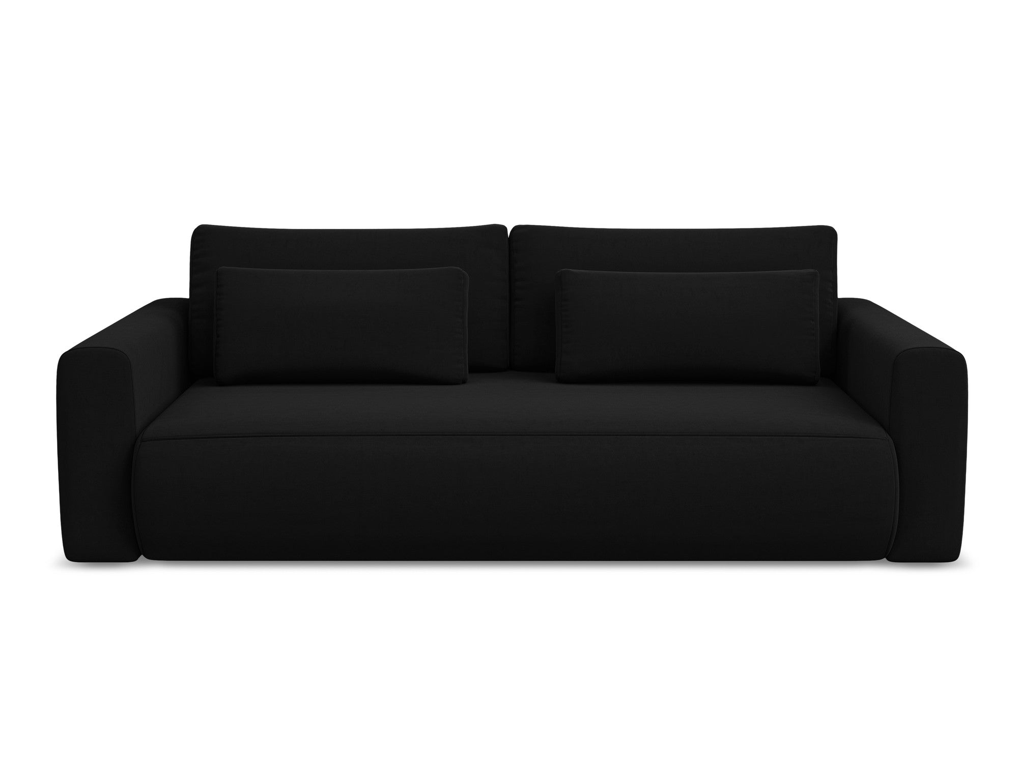 Black 3-Seater Velvet Sofa with Sleeping Function KAPUA