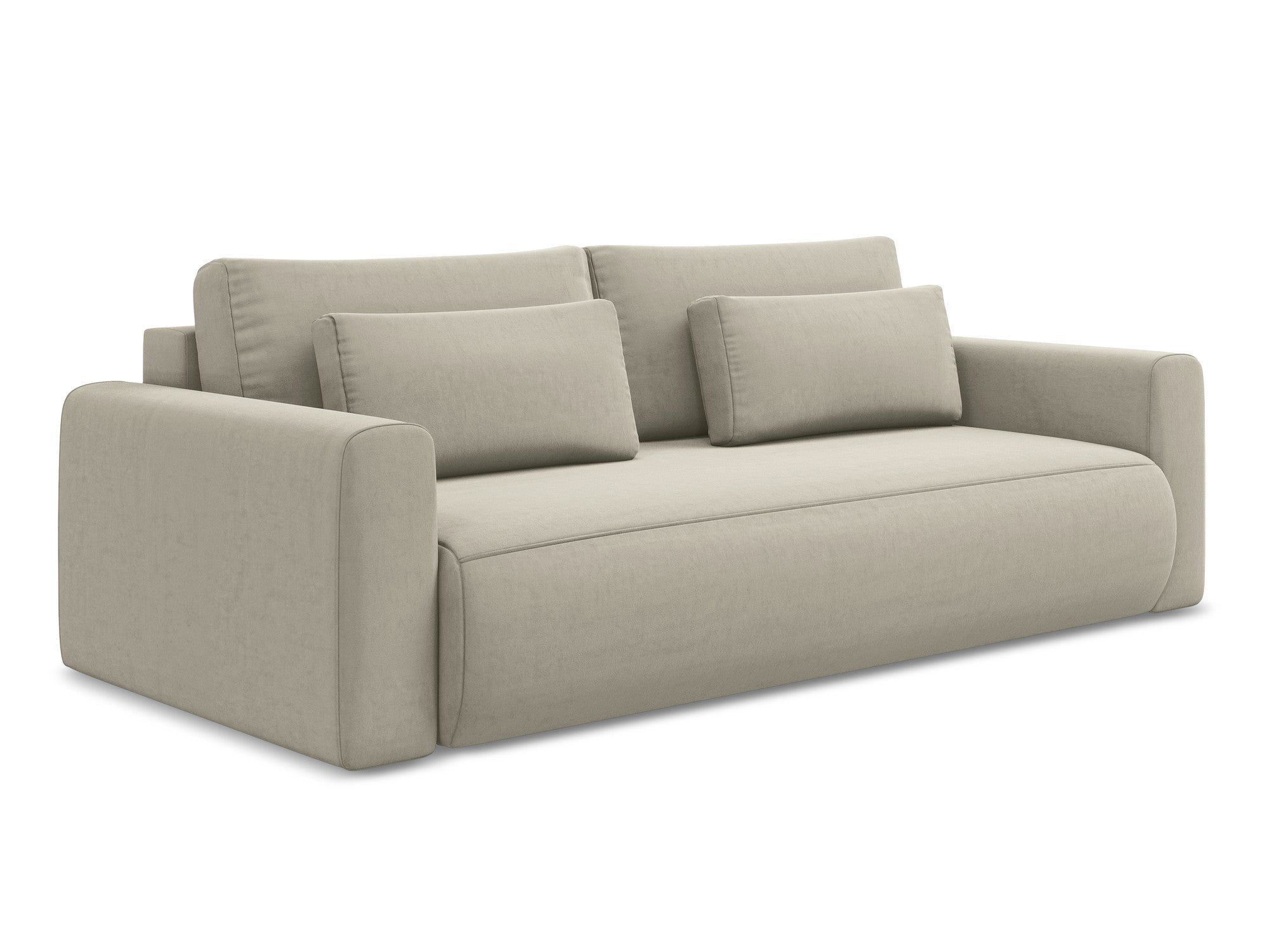 Velvet 3-Seater Sofa with Sleeping Function KAPUA Pearl