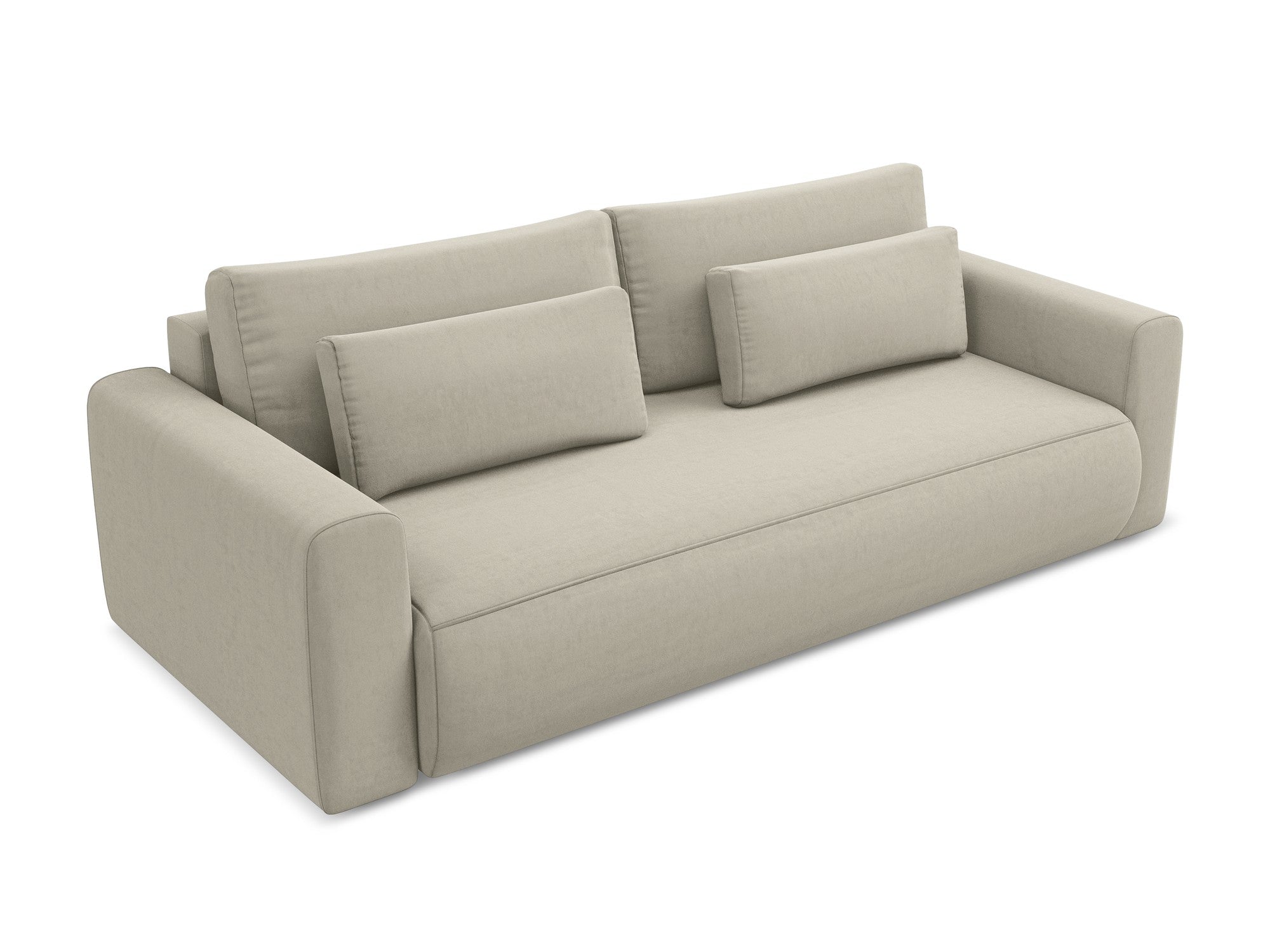 Velvet 3-Seater Sofa with Sleeping Function KAPUA Pearl