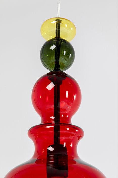 Hängende Lampe Mazzo tre spiralfarbes Glas