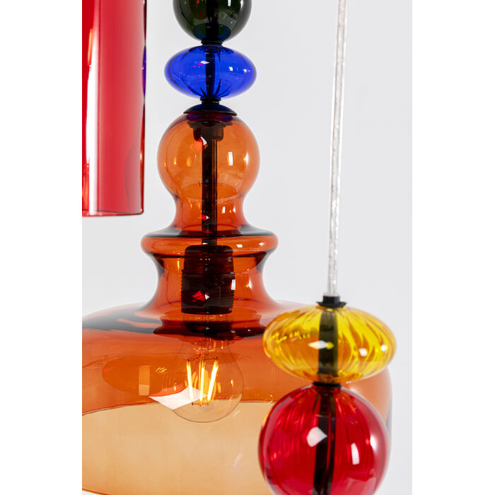 Hängende Lampe Mazzo tre spiralfarbes Glas