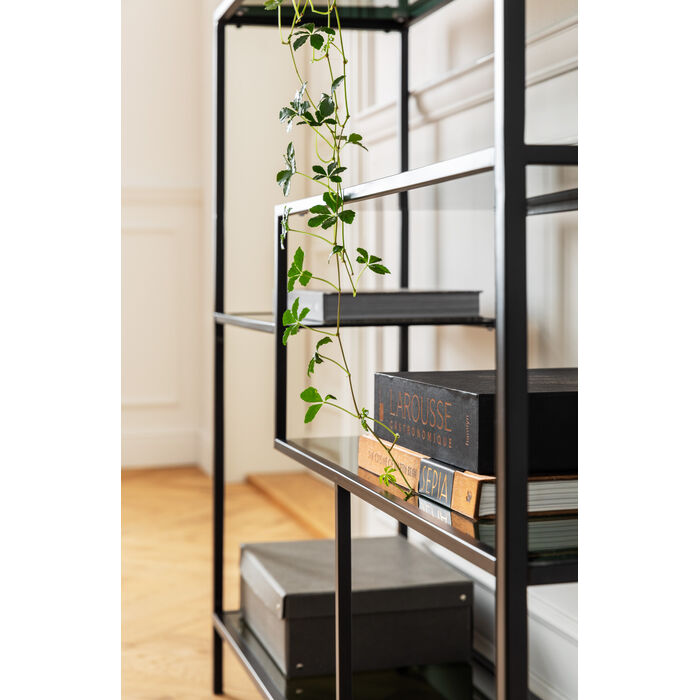 Black loft bookcase