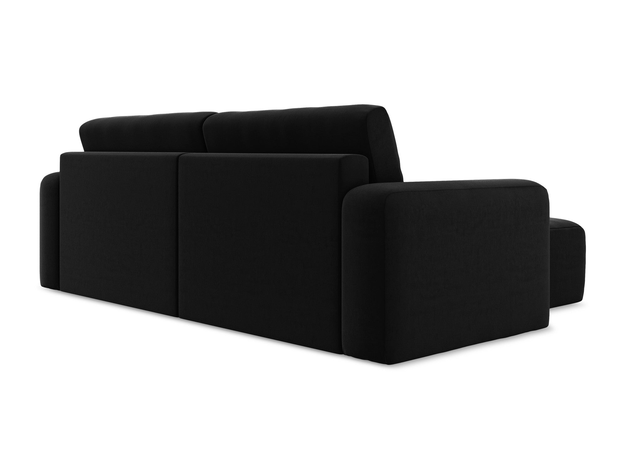Left-sided velvet corner sofa bed KONA black
