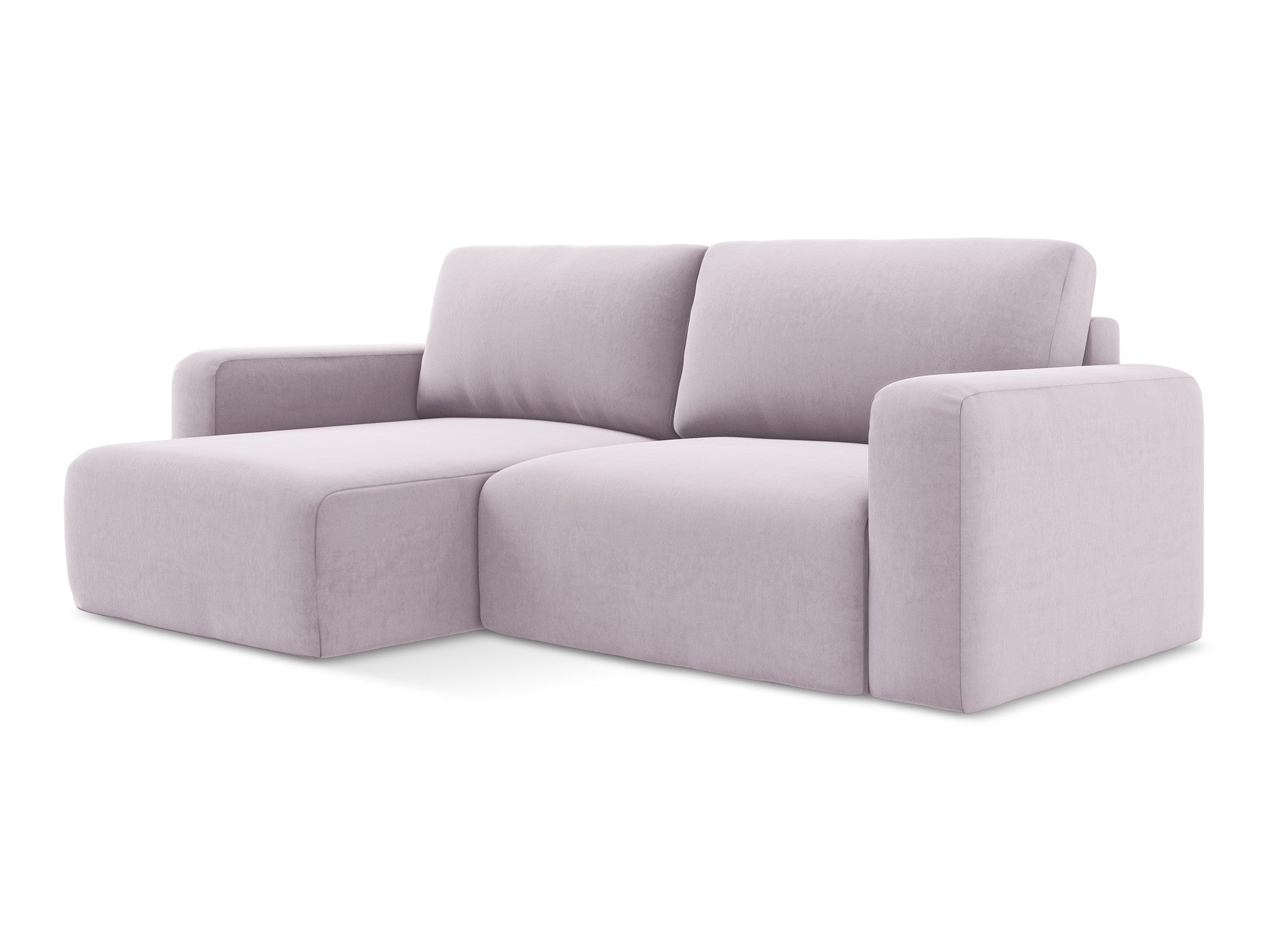 Samt-Ecksofa links mit Schlaffunktion KONA lavendel