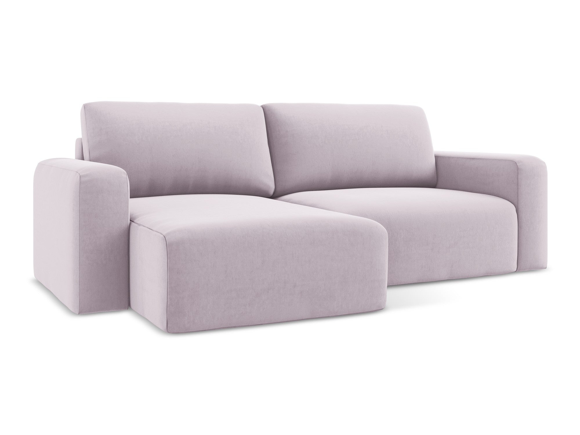 Samt-Ecksofa links mit Schlaffunktion KONA lavendel