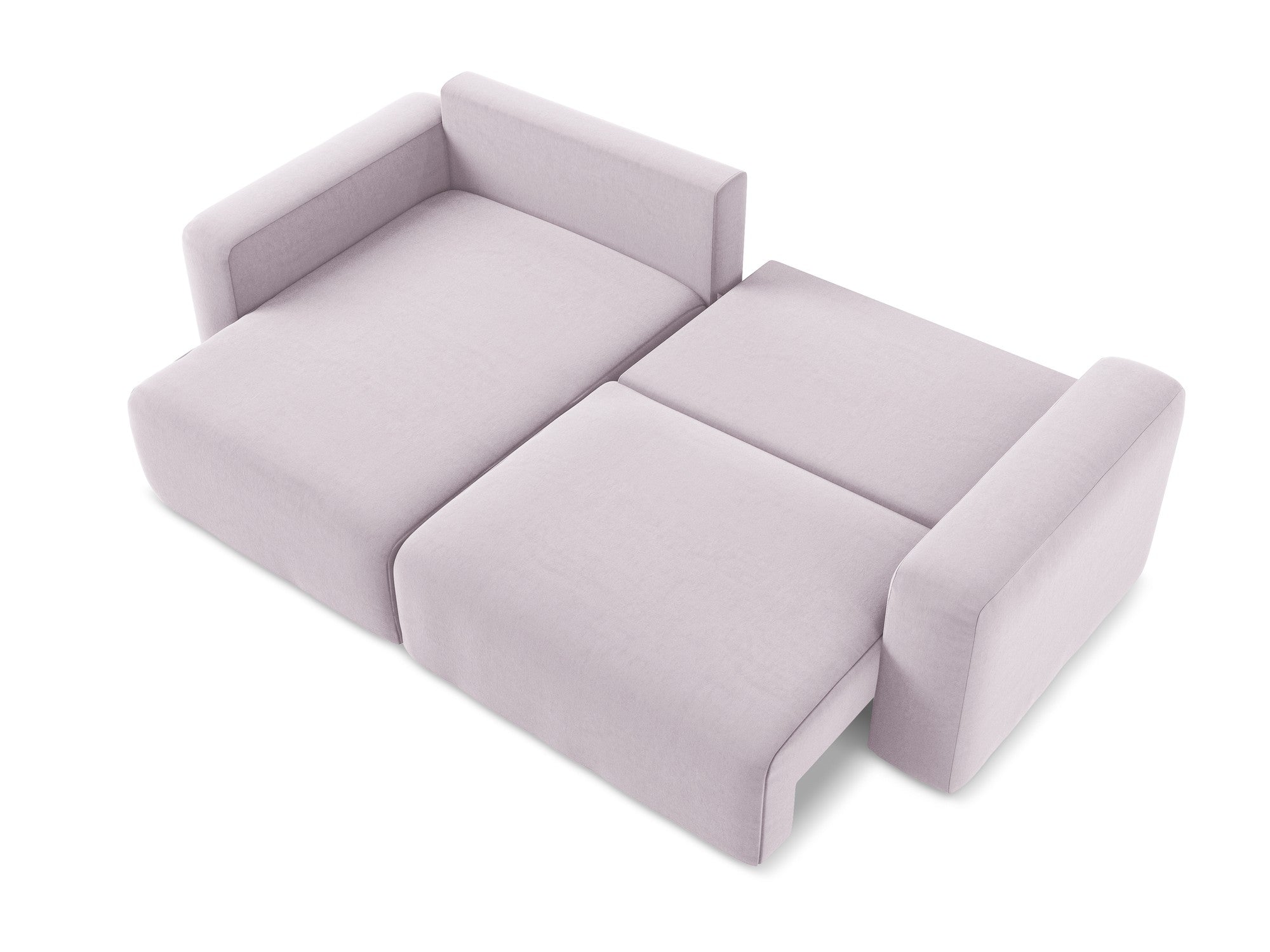 Samt-Ecksofa links mit Schlaffunktion KONA lavendel