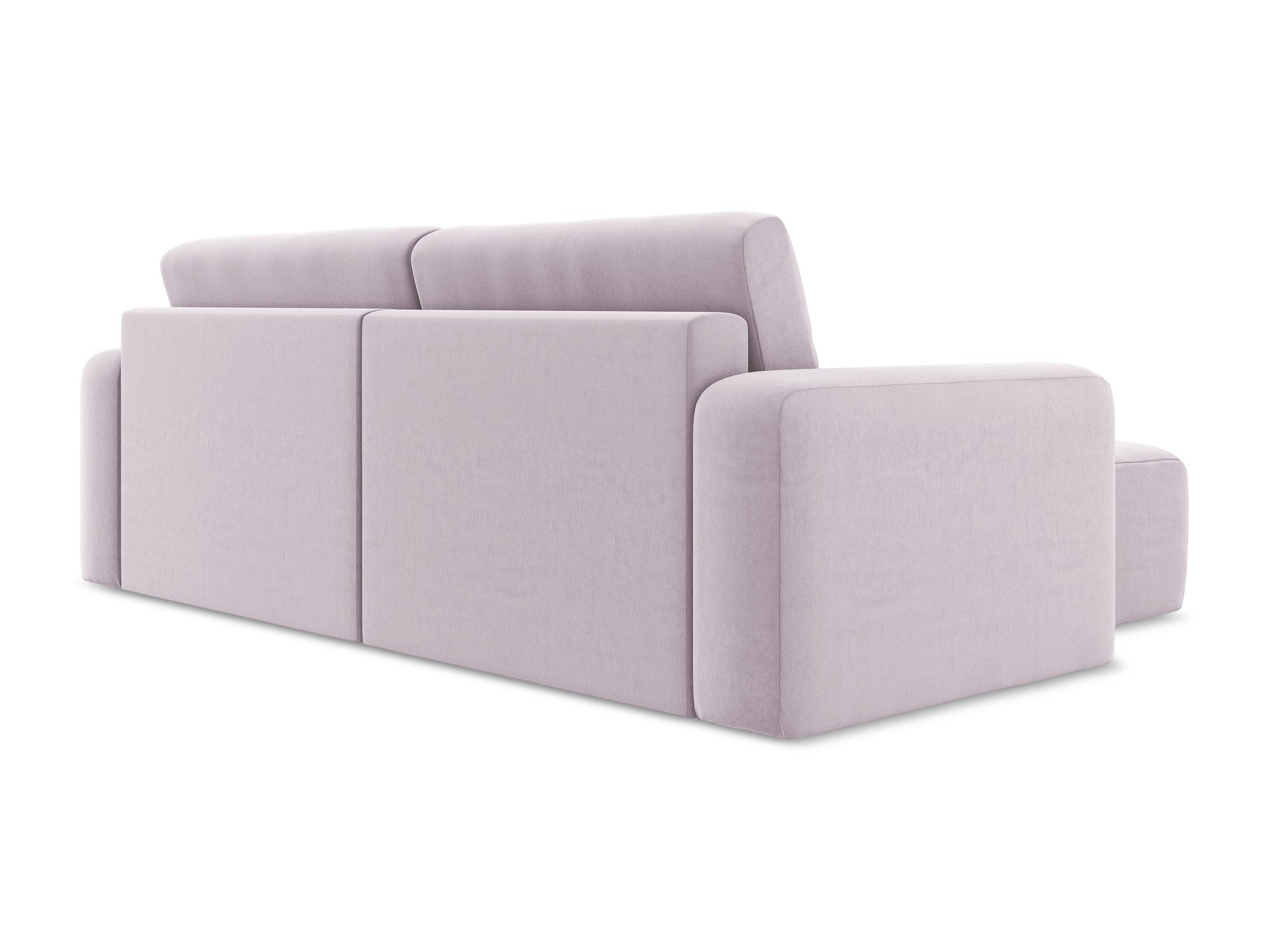 Samt-Ecksofa links mit Schlaffunktion KONA lavendel
