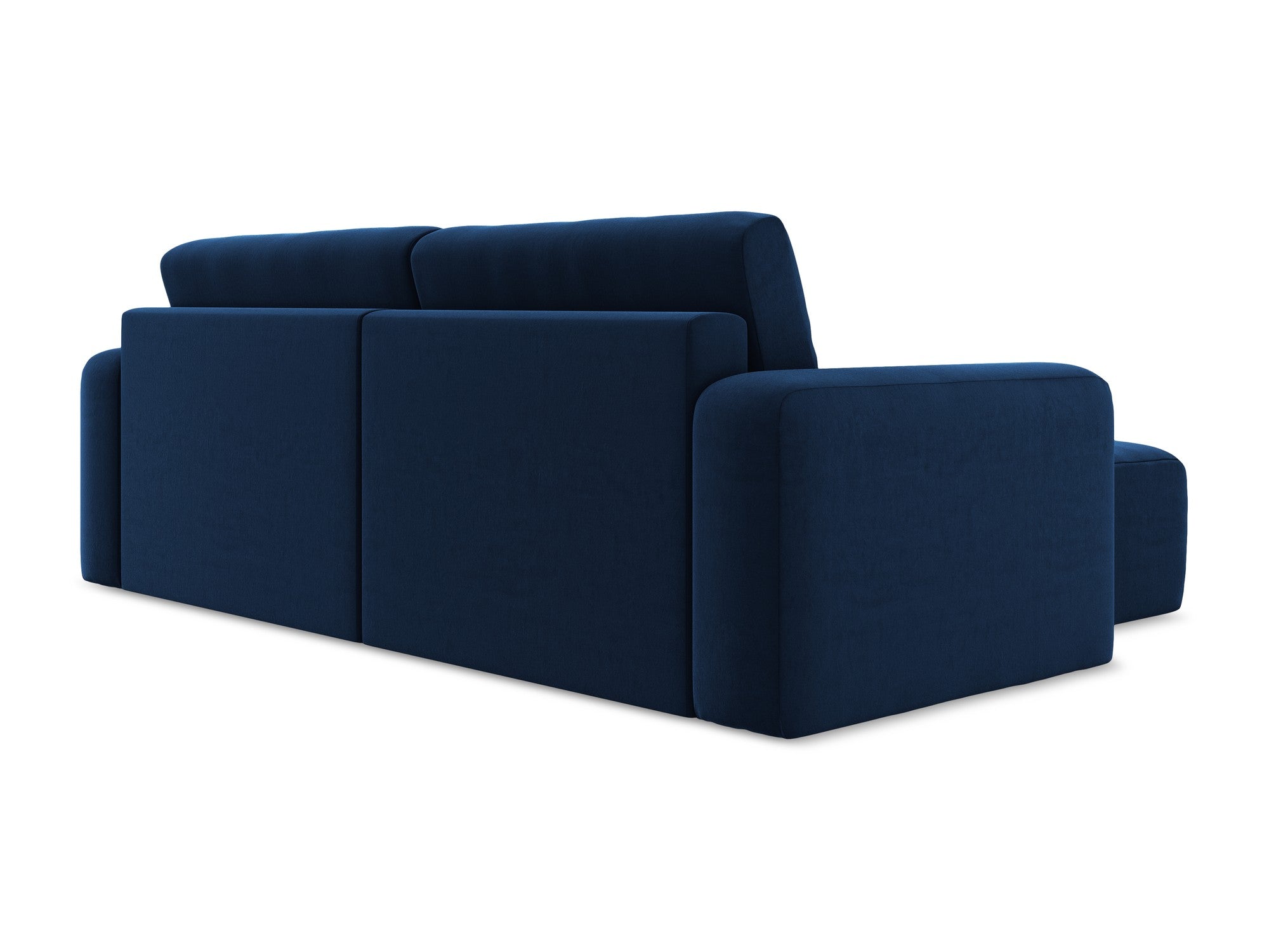 Left-facing velvet corner sofa bed KONA royal blue