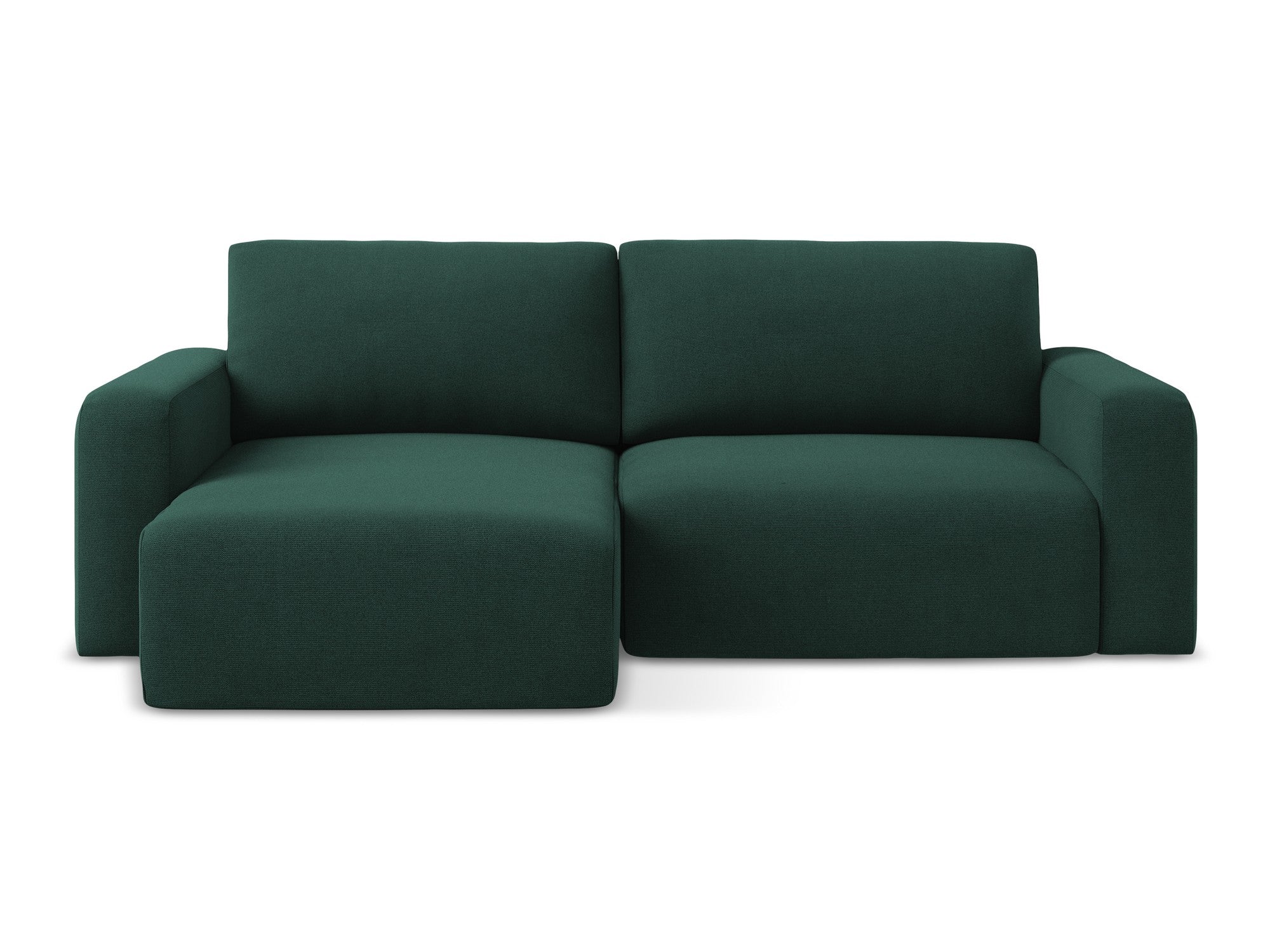 Left-sided corner sofa bed KONA in bottle green