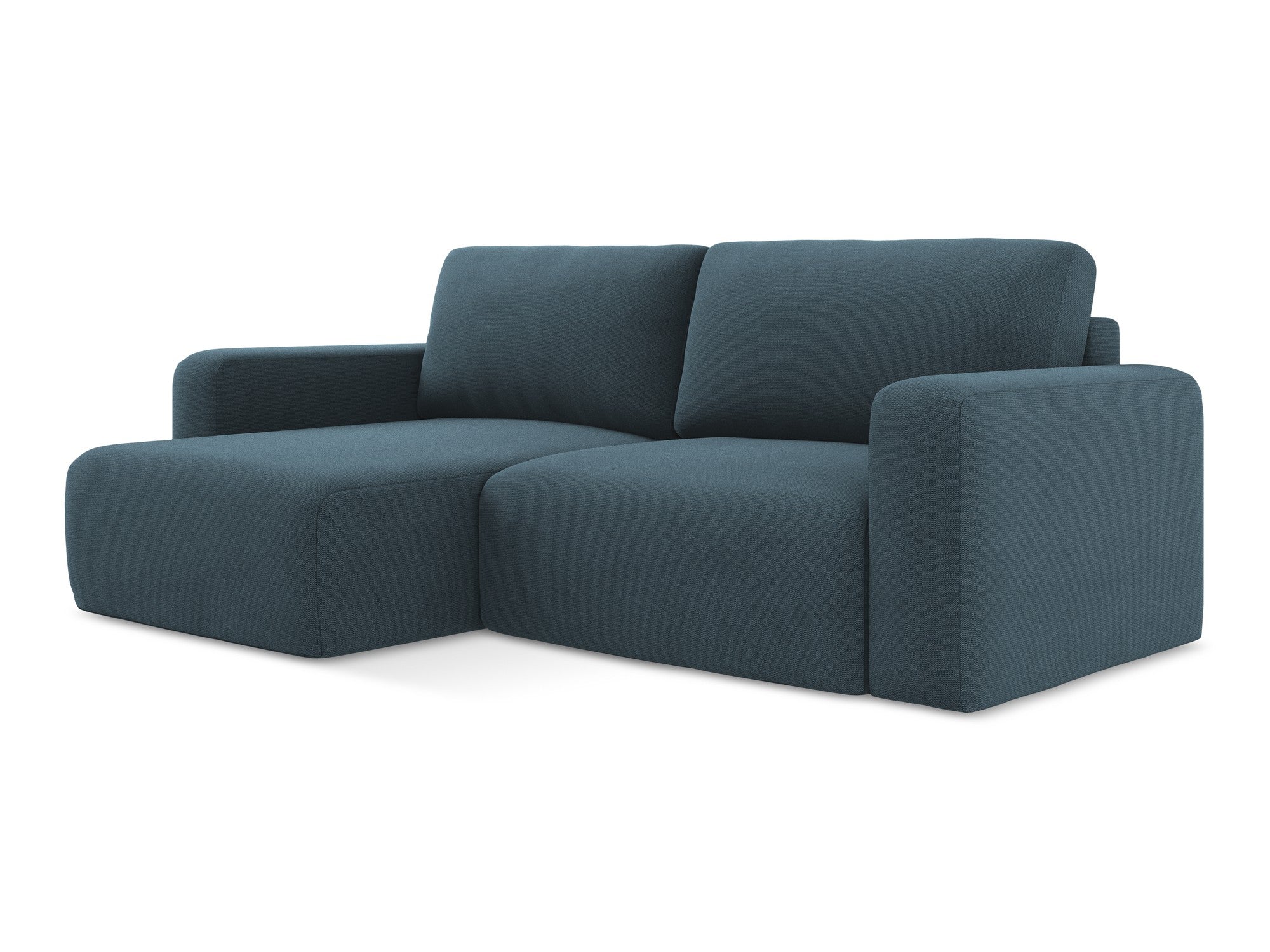 Left-sided corner sofa bed KONA in denim blue