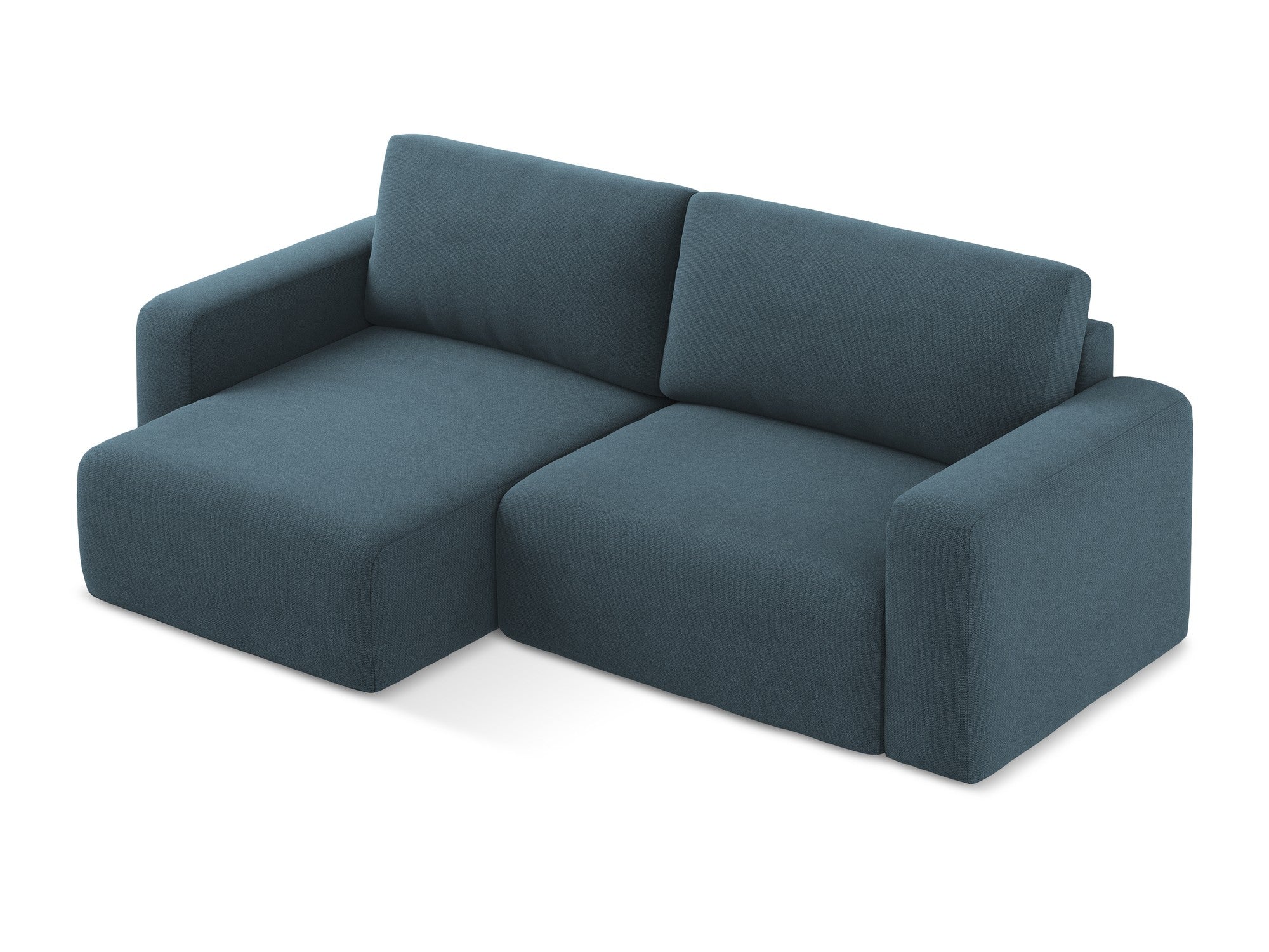 Left-sided corner sofa bed KONA in denim blue