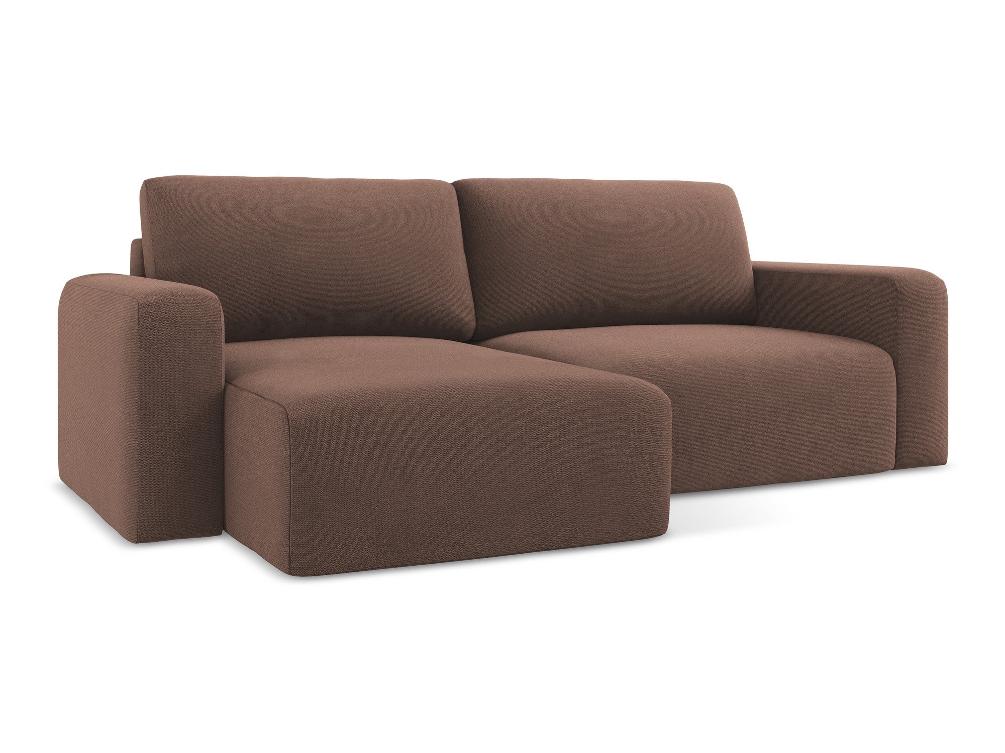 Linker Schlafsofa KONA in gedämpftem Rosa