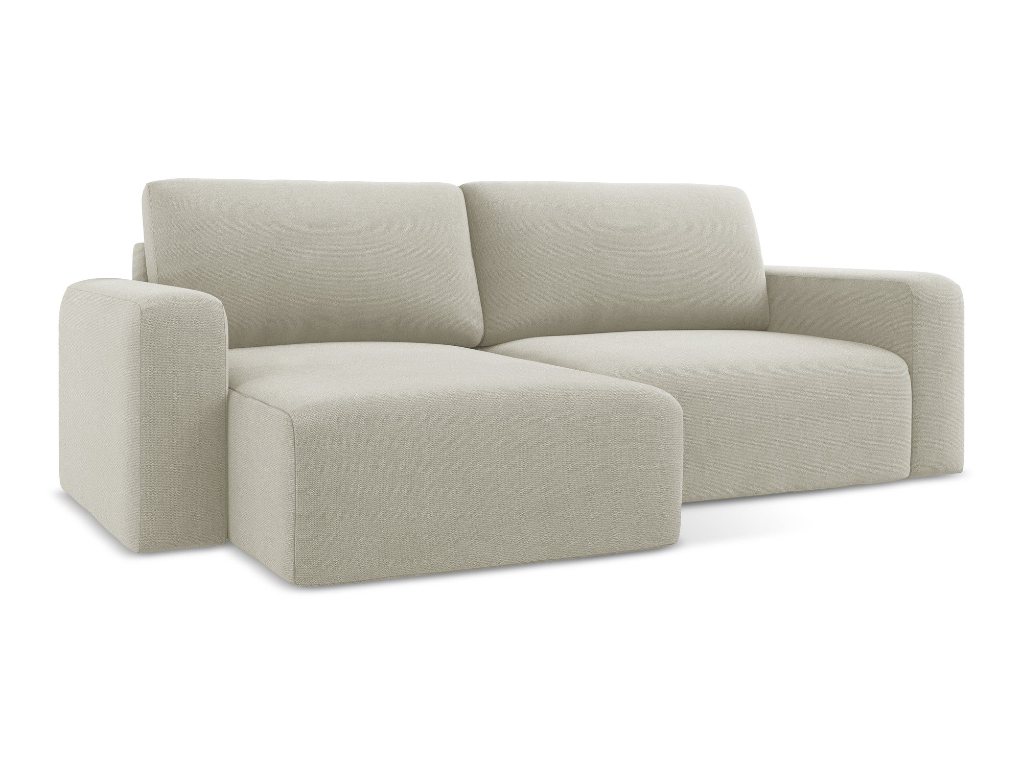 Left-sided corner sofa bed KONA light beige